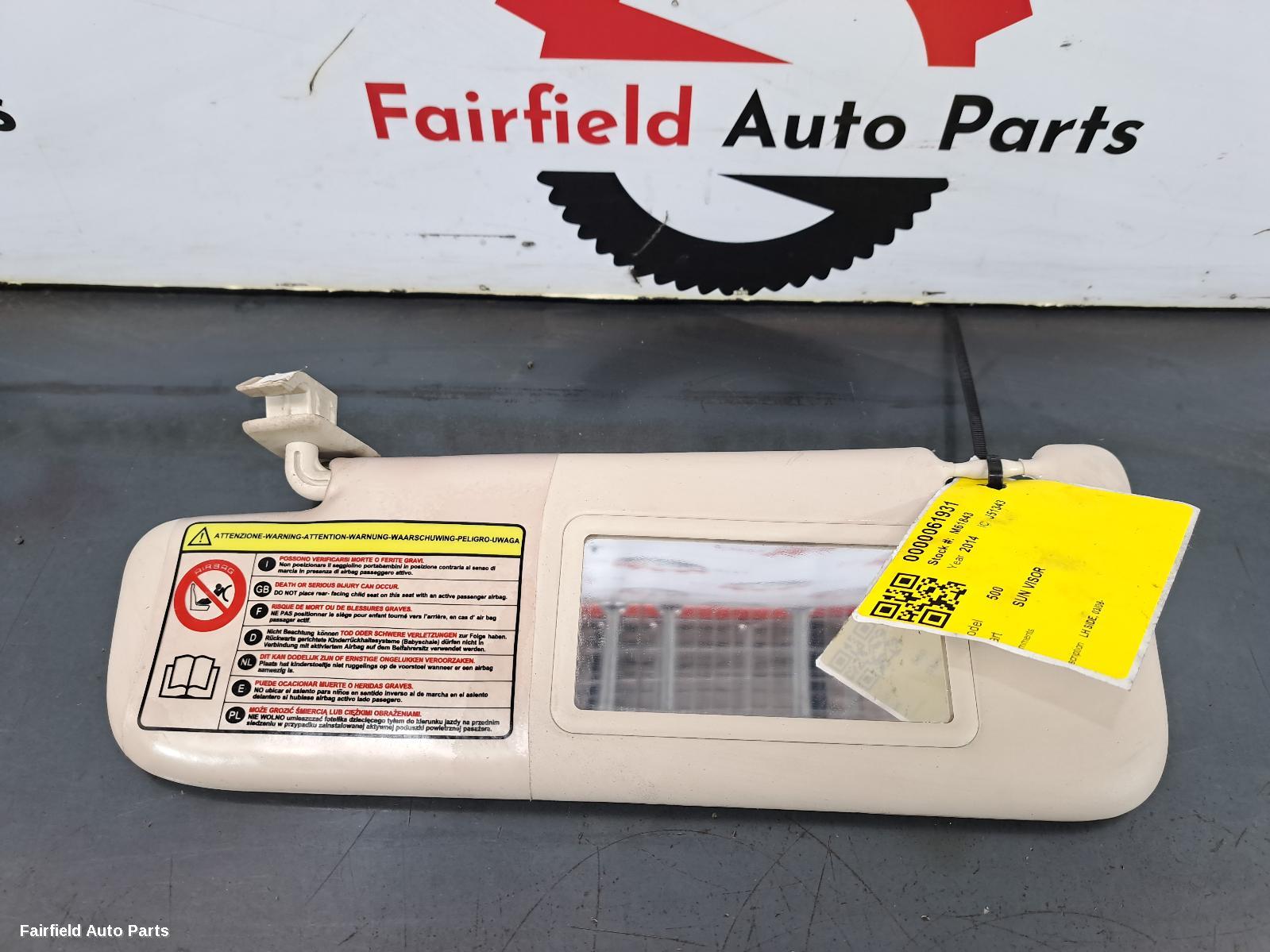 2008-2024 Fiat 500 Sunvisor