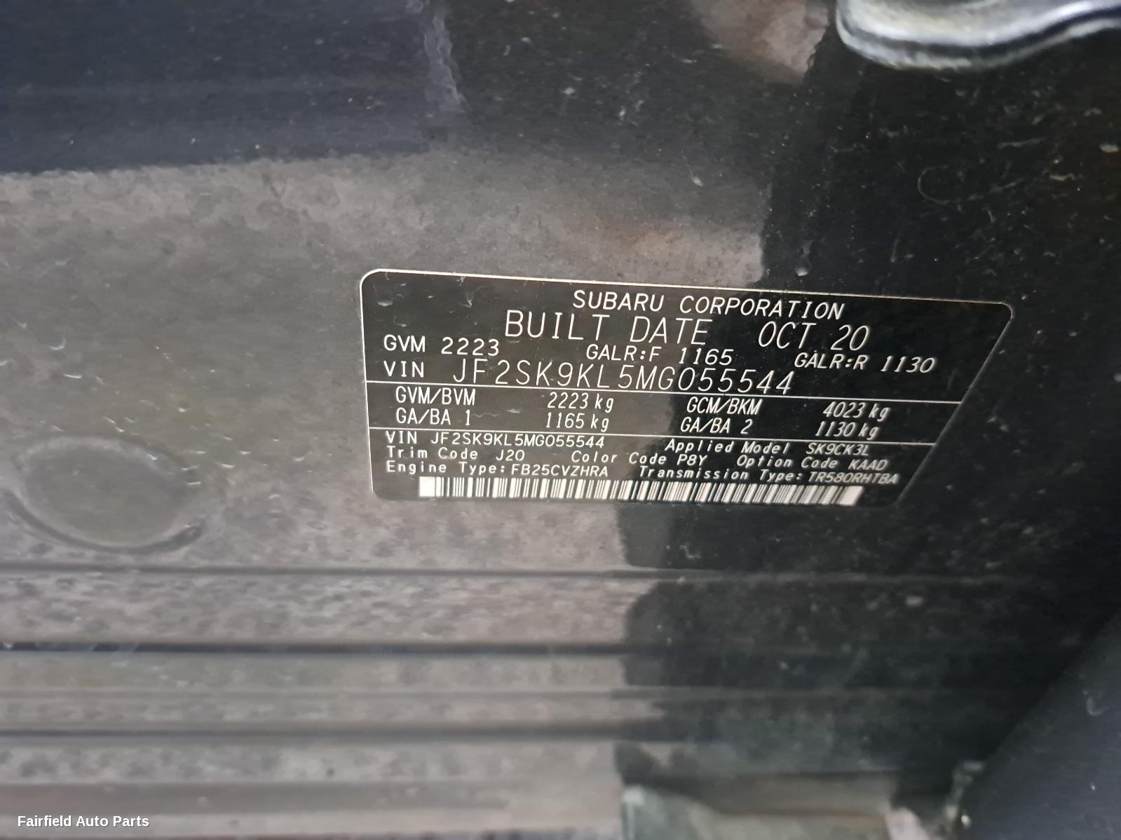 2020 Subaru Forester Right Front Lower Control Arm