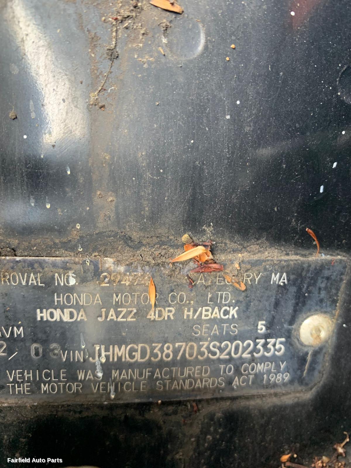 2003 Honda Jazz Right Headlamp