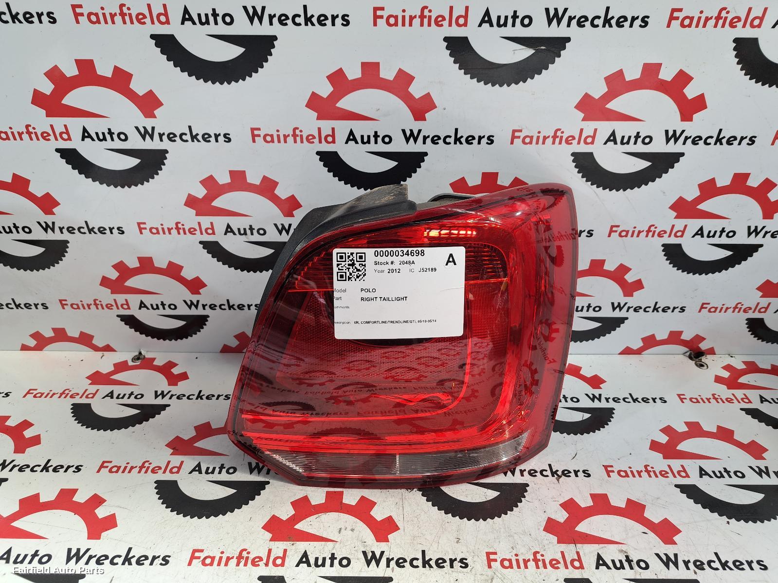 2012 Volkswagen Polo Right Taillight