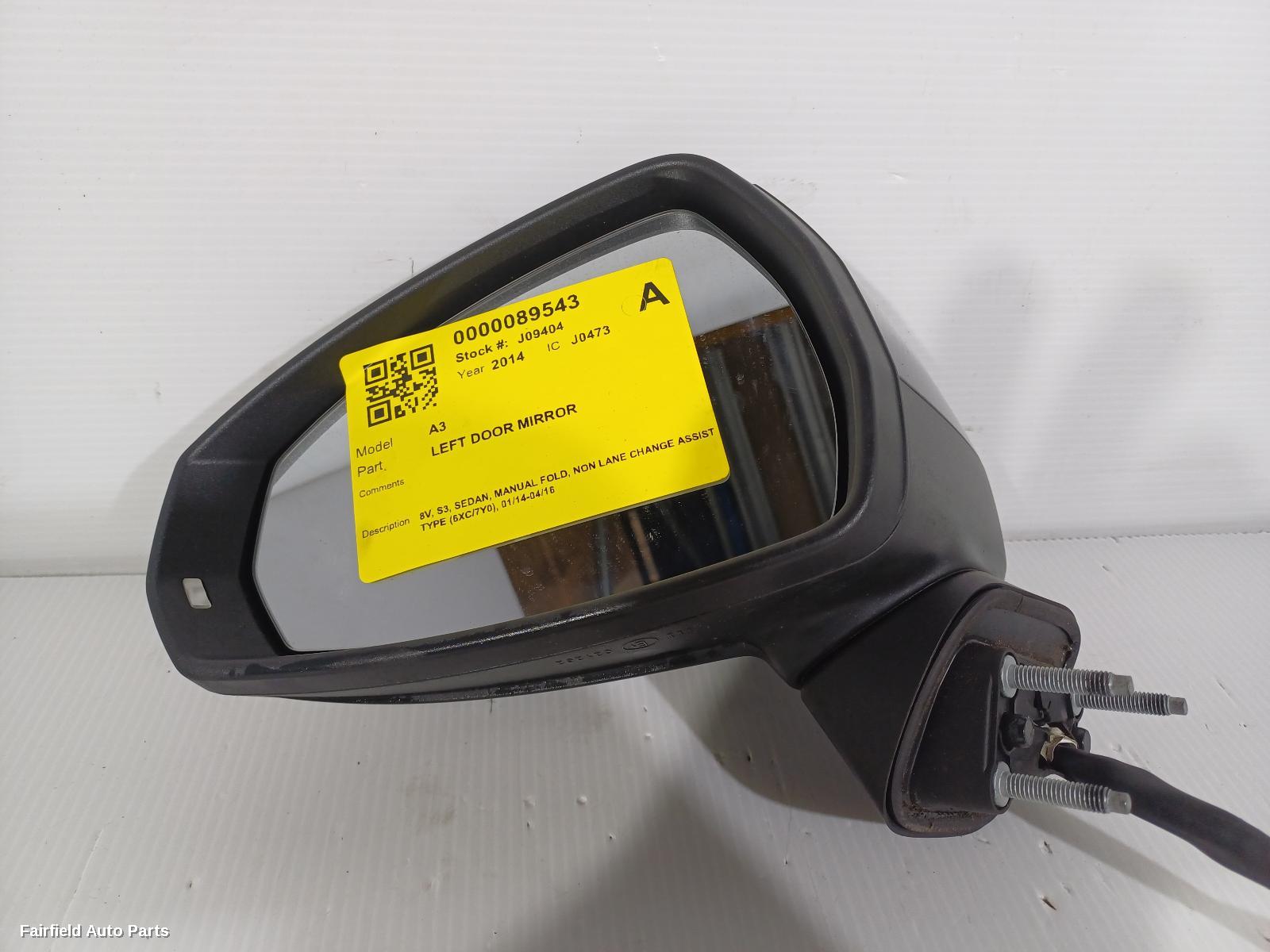 2014-2016 Audi A3 Left Door Mirror