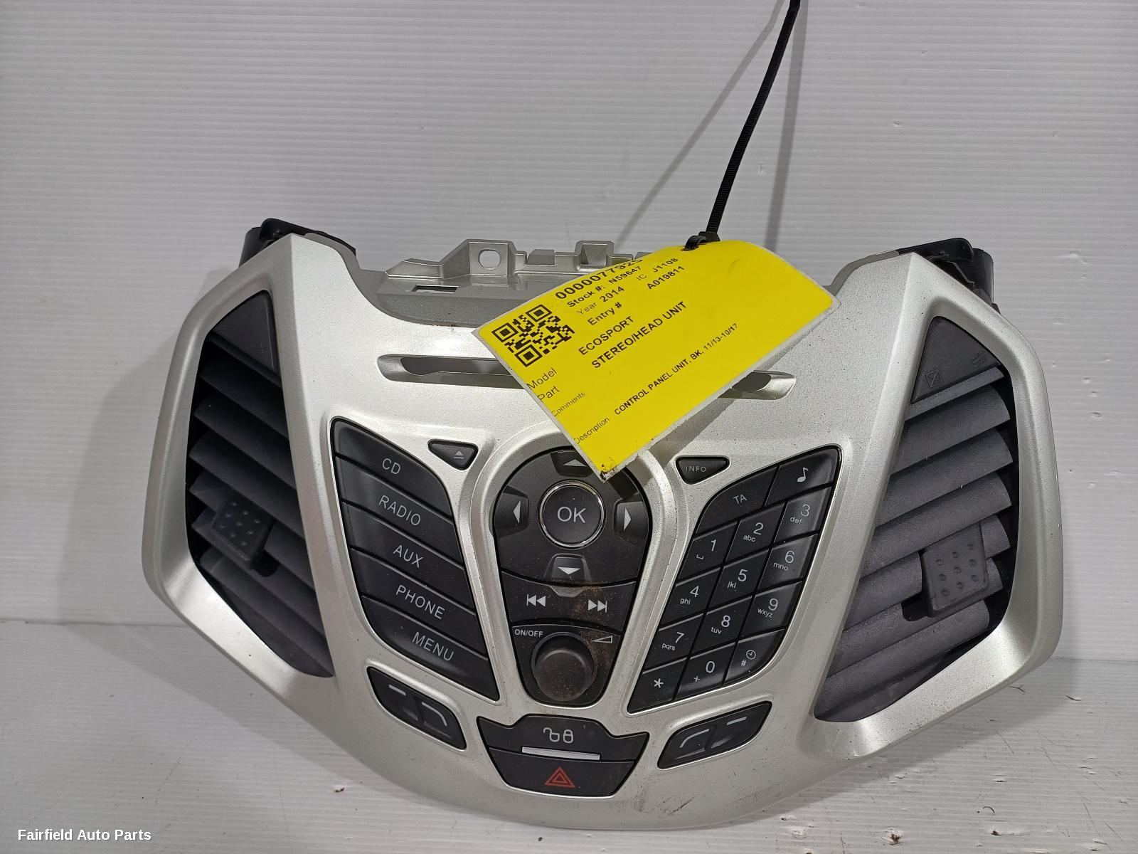 2013-2017 Ford Ecosport Radio Cd Dvd Sat Tv