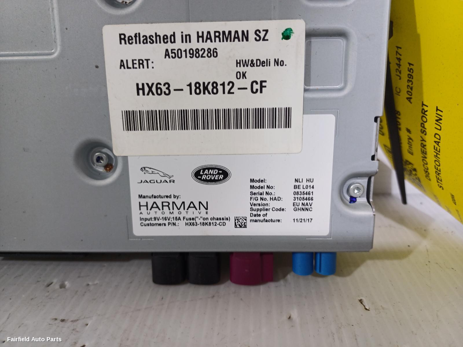 2015-2019 Land Rover Discovery Sport Radio Cd Dvd Sat Tv