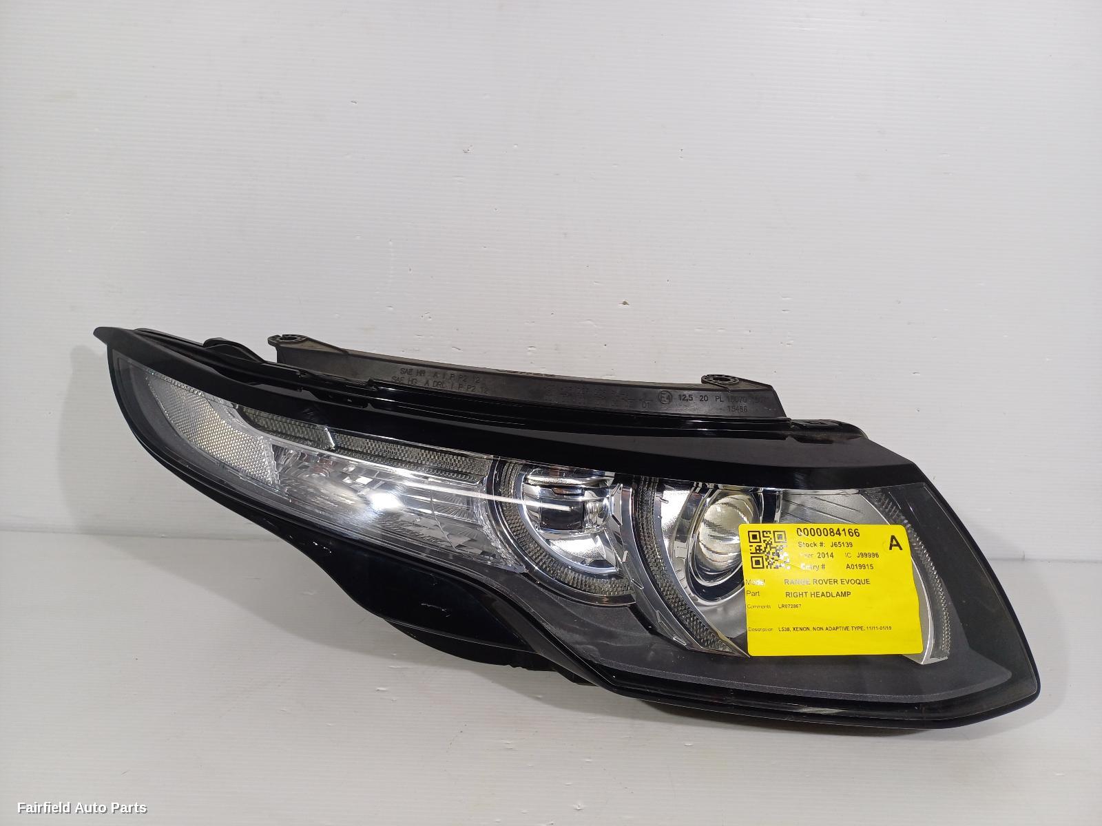 2011-2019 Land Rover Rangerover Evoque Right Headlamp
