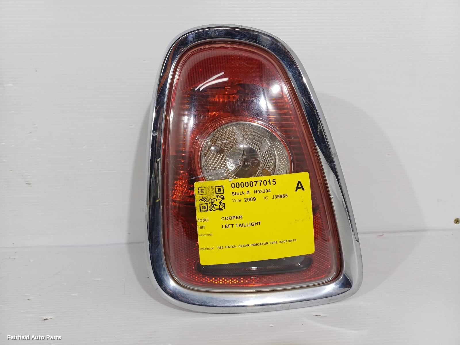 2007-2010 Mini Cooper Left Taillight