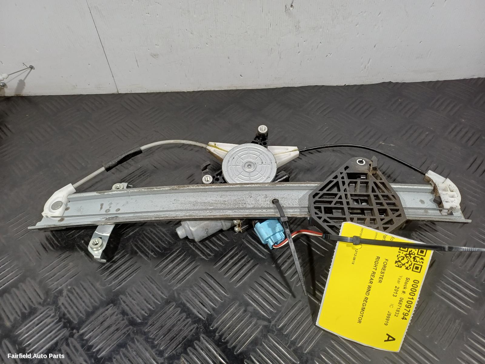 2012-2018 Subaru Forester Right Rear Wnd Reg Motor