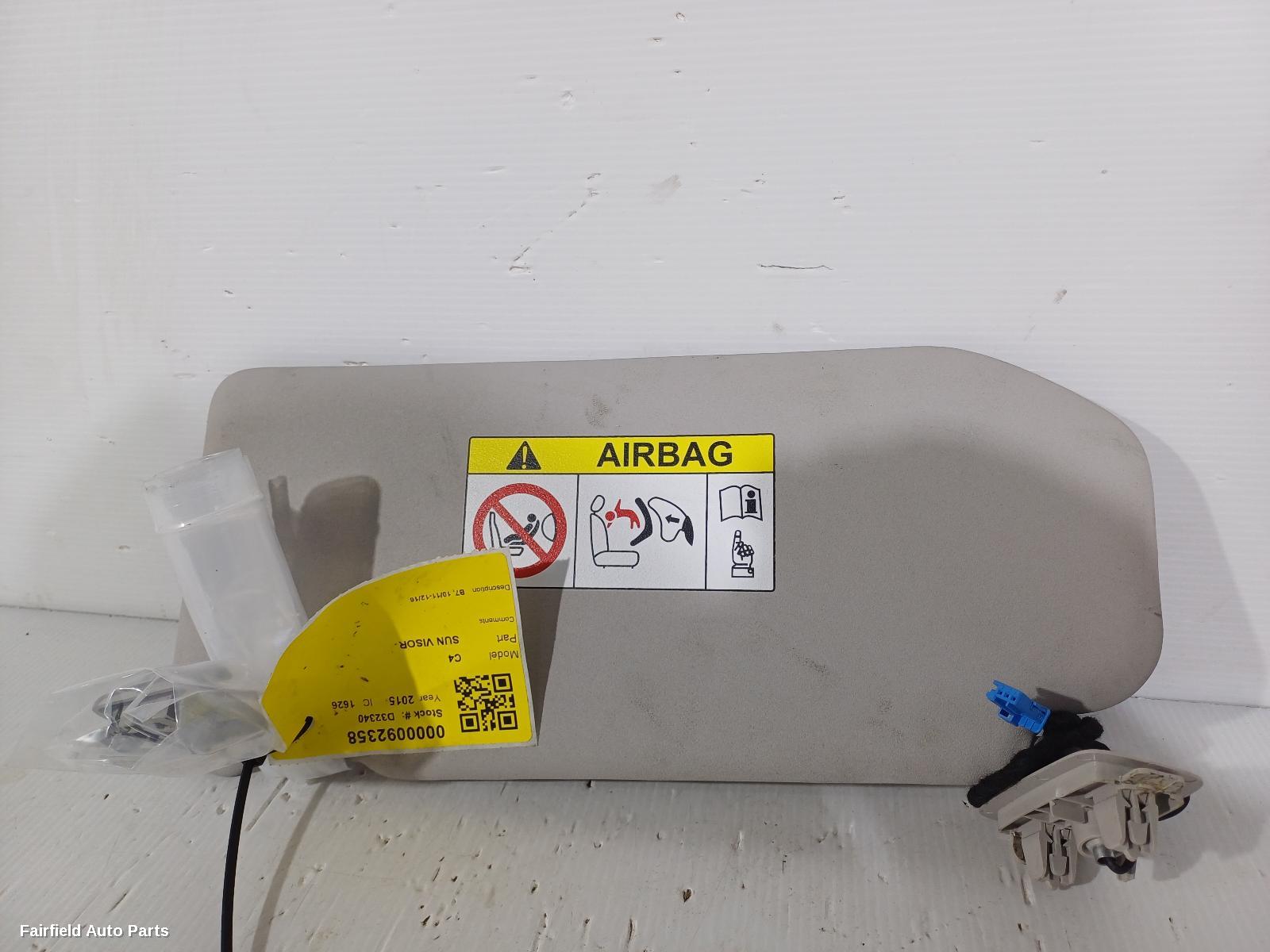 2011-2016 Citroen C4 Sunvisor