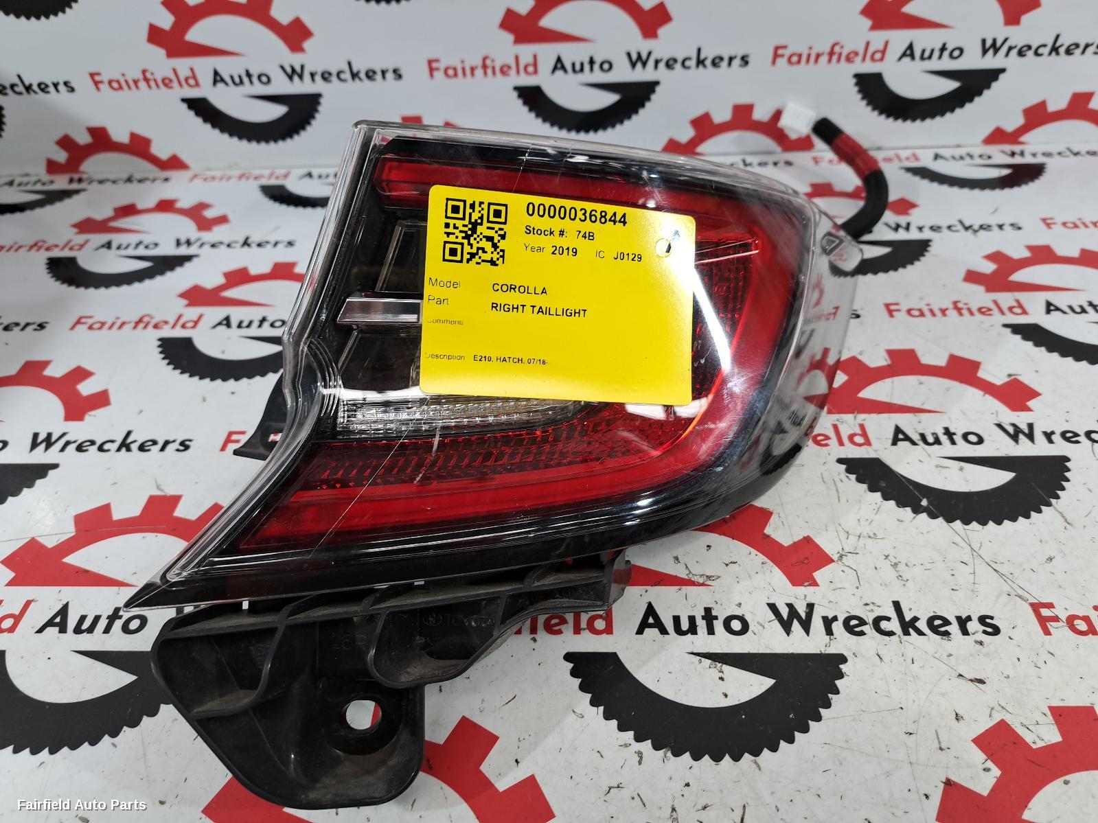 2019 Toyota Corolla Right Taillight