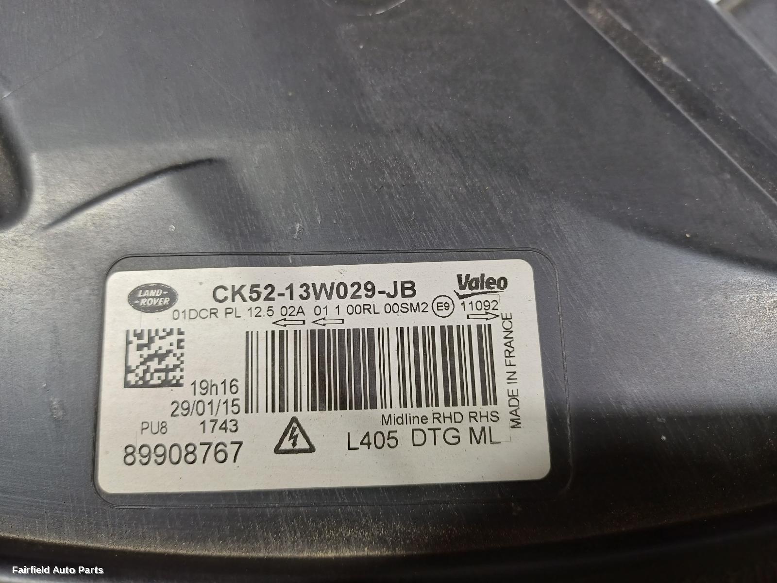 2013-2021 Land Rover Rangerover Right Headlamp