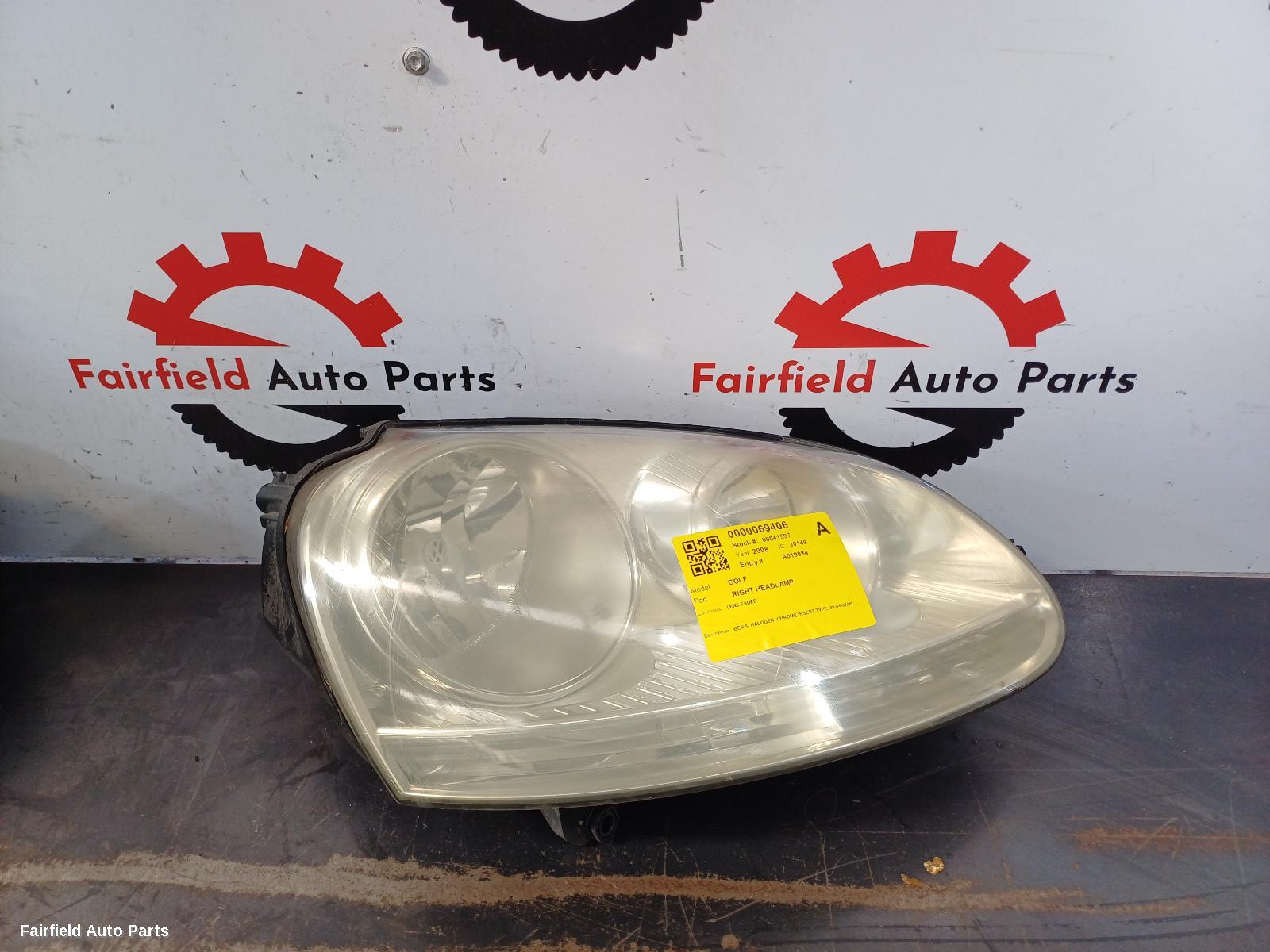 2004-2009 Volkswagen Golf Right Headlamp