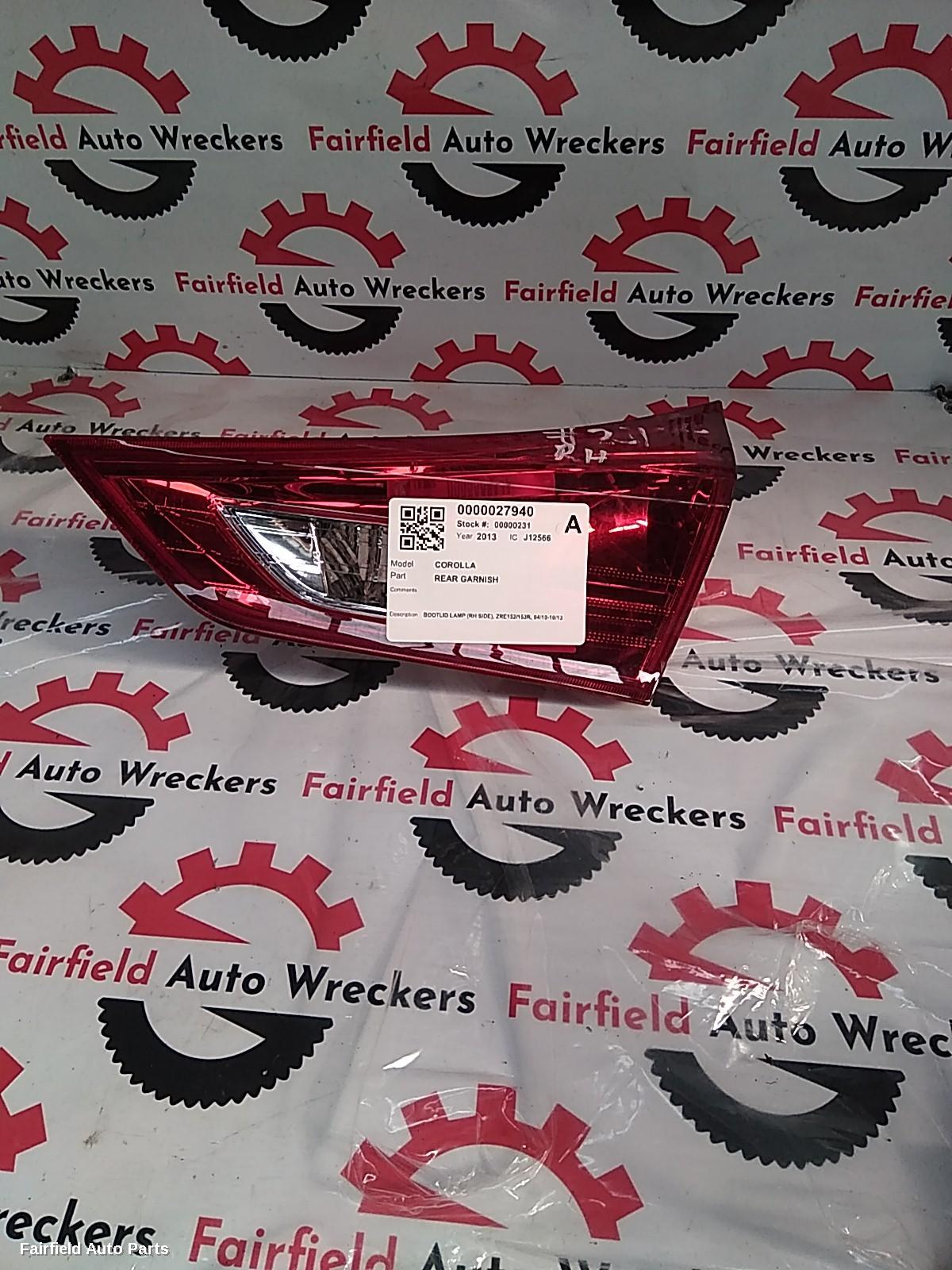 2012-2015 Toyota Corolla Rear Garnish