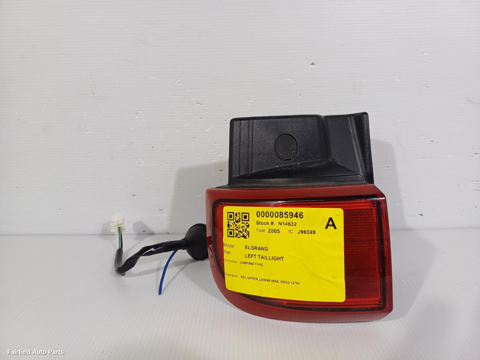 2002-2010 Nissan Elgrand Left Taillight