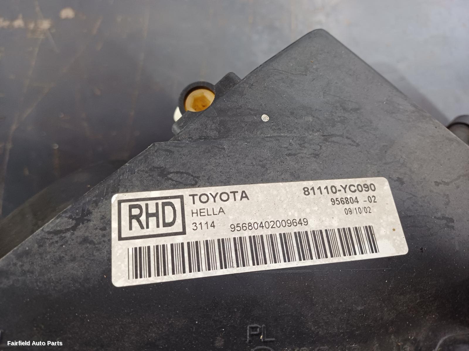 2002-2004 Toyota Camry Right Headlamp