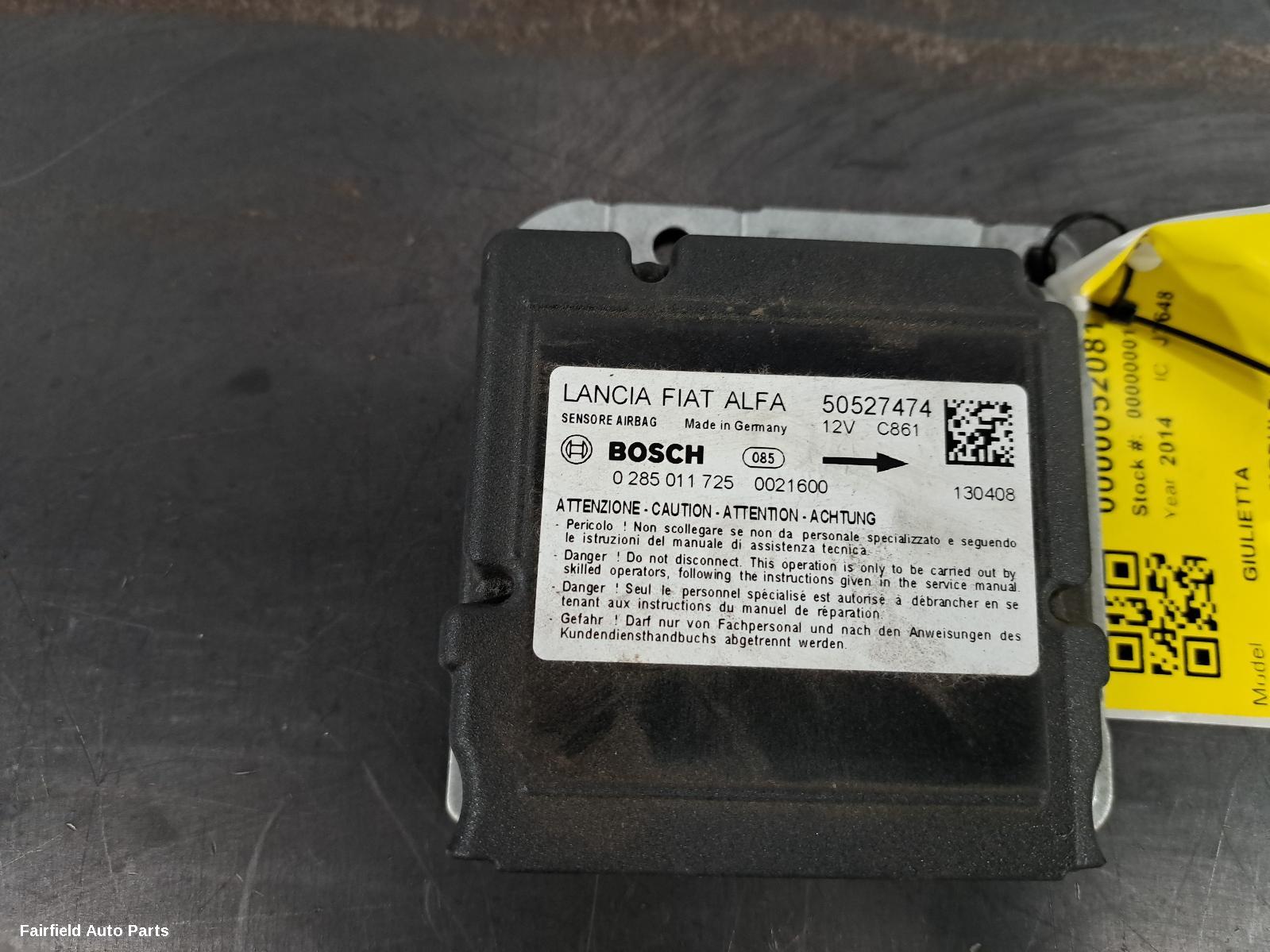 2011-2016 Alfa Romeo Giulietta Airbag Module Sensor