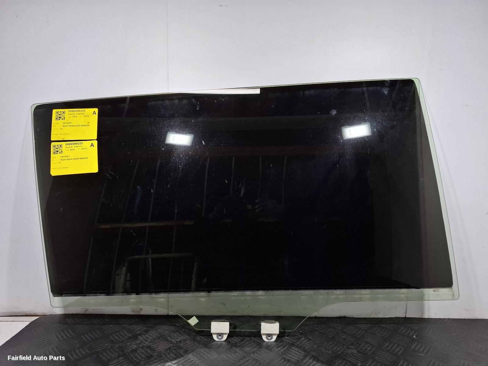 2018 Honda Odyssey Right Rear Door Window