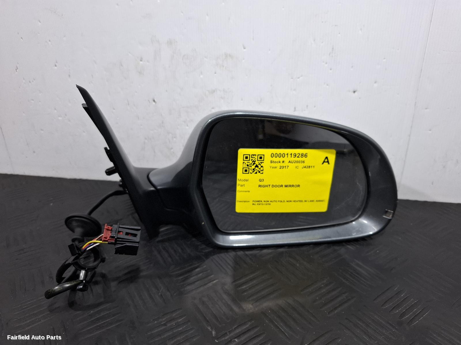 2012-2018 Audi Q3 Right Door Mirror