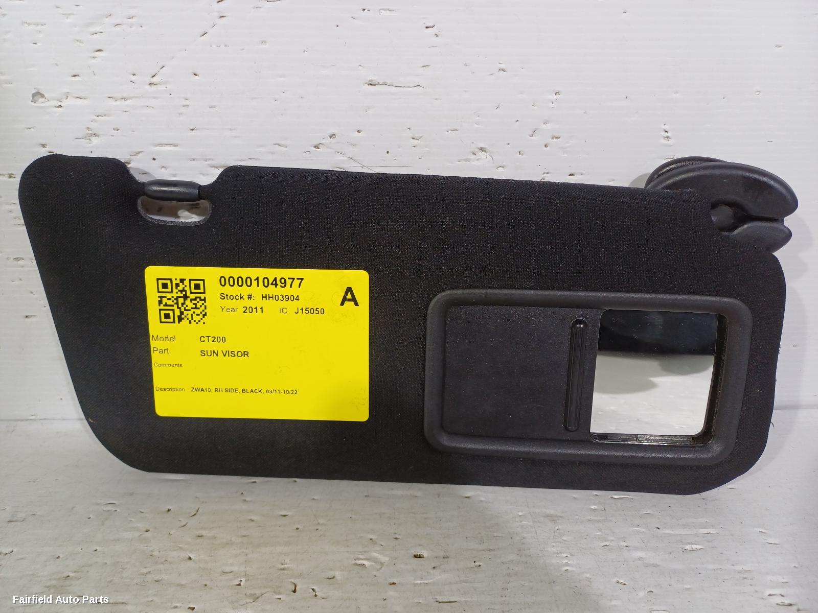 2011-2022 Lexus Ct200h Sunvisor