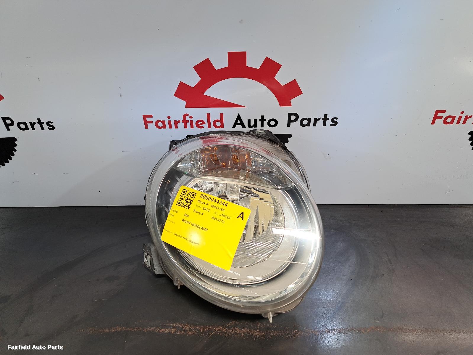 2008-2015 Fiat 500 Right Headlamp