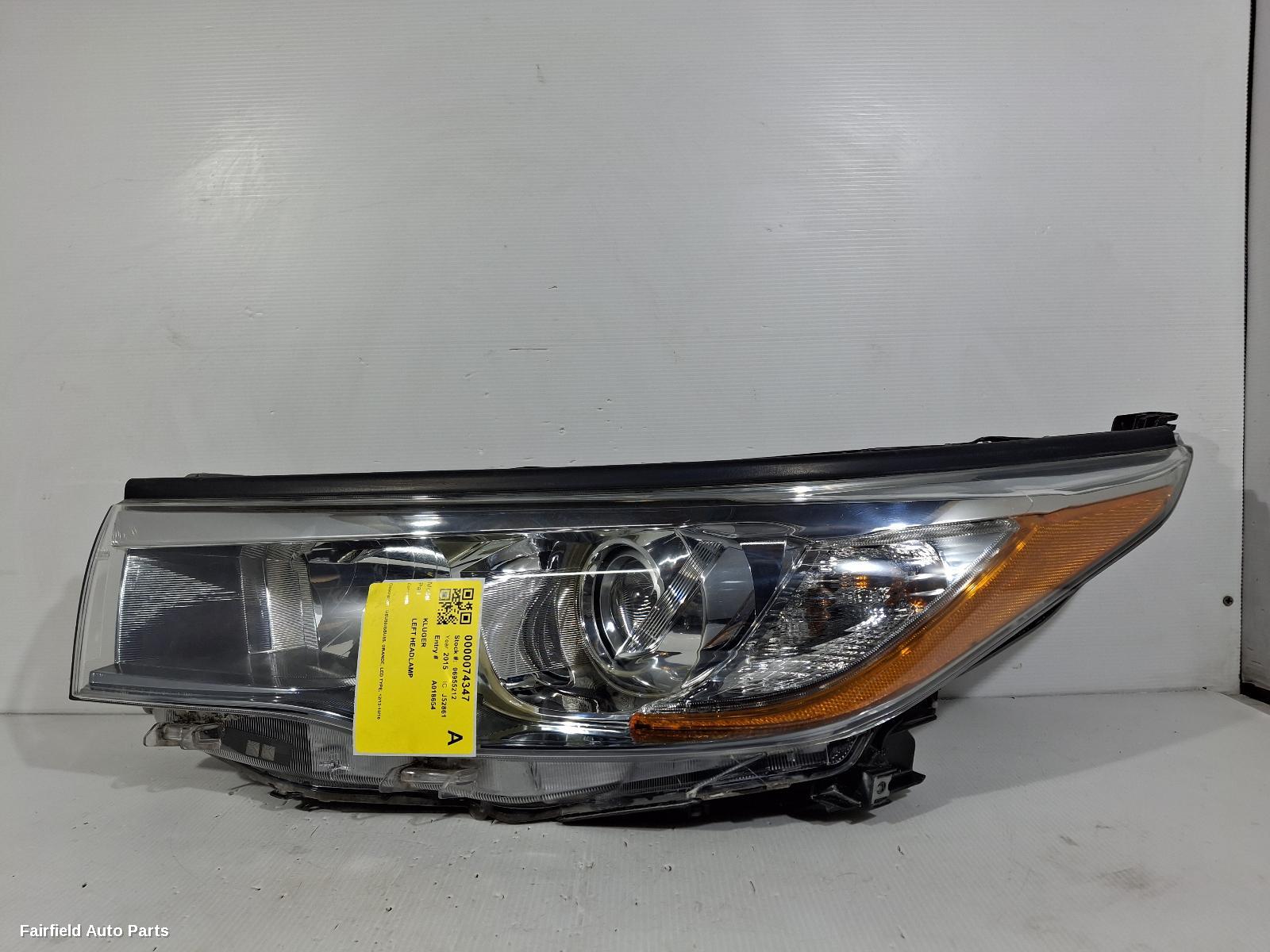 2013-2016 Toyota Kluger Left Headlamp