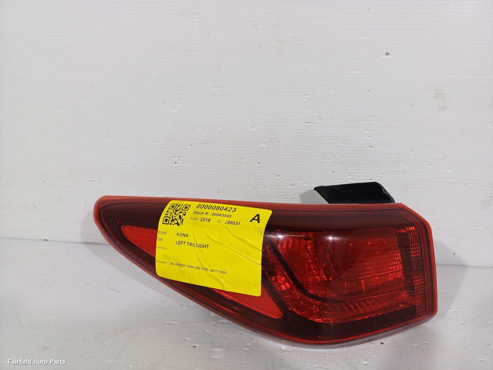 2017-2020 Hyundai Kona Left Taillight