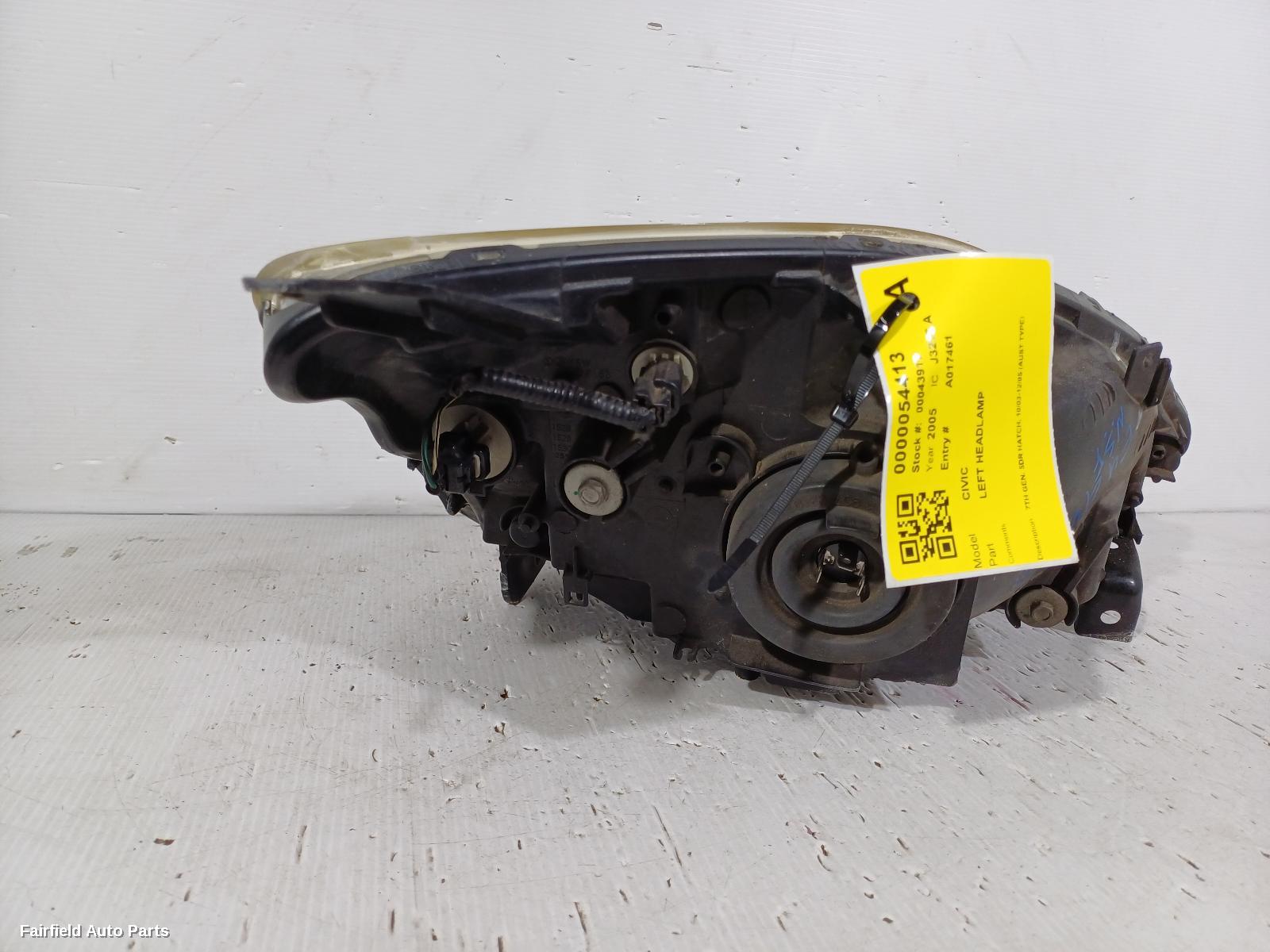 2003-2005 Honda Civic Left Headlamp