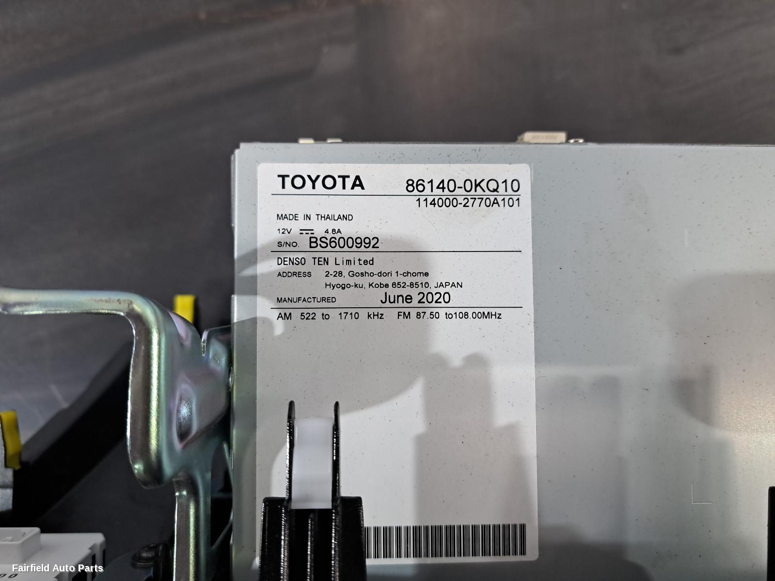 2015-2020 Toyota Hilux Radio Cd Dvd Sat Tv