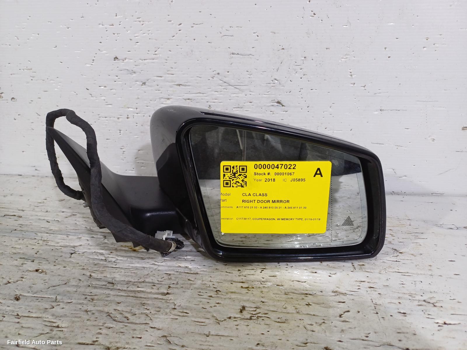 2016-2019 Mercedes Cla Class Right Door Mirror