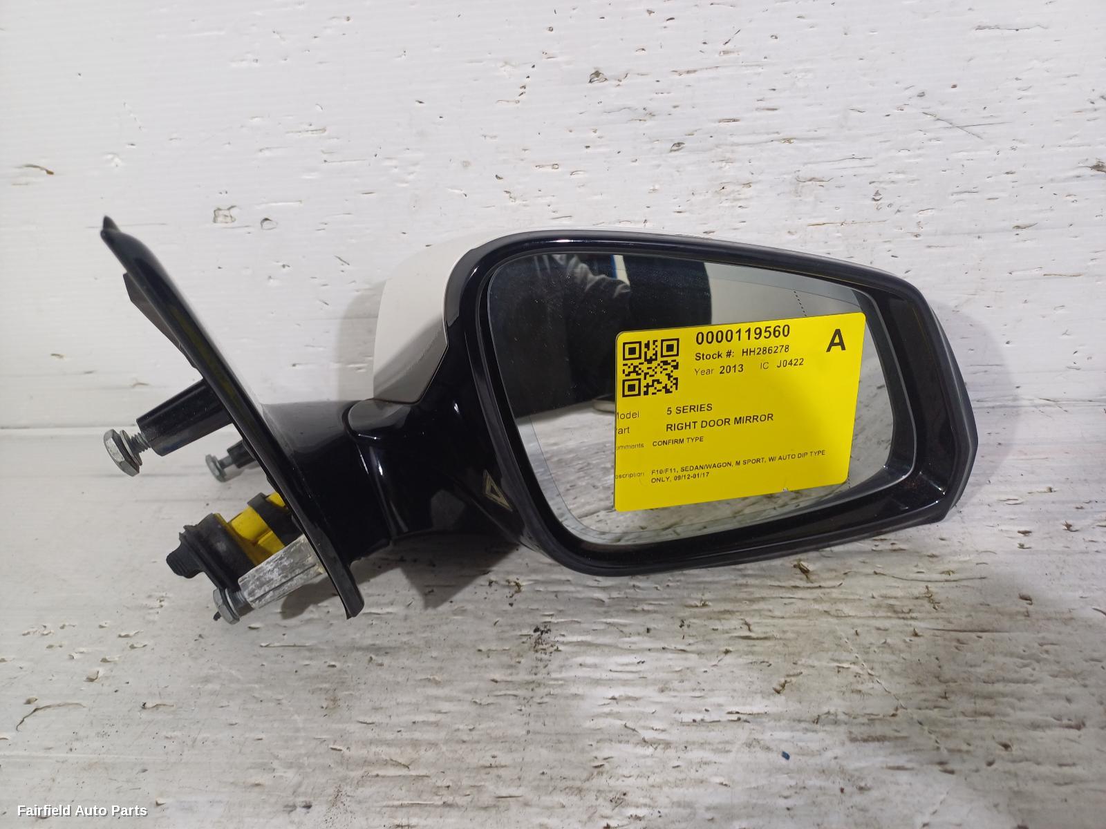 2012-2017 Bmw 5 Series Right Door Mirror