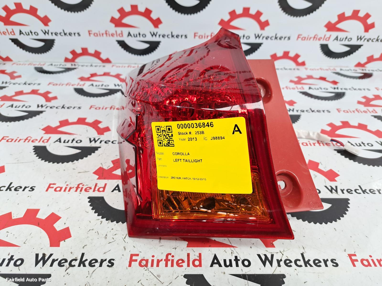 2013 Toyota Corolla Left Taillight