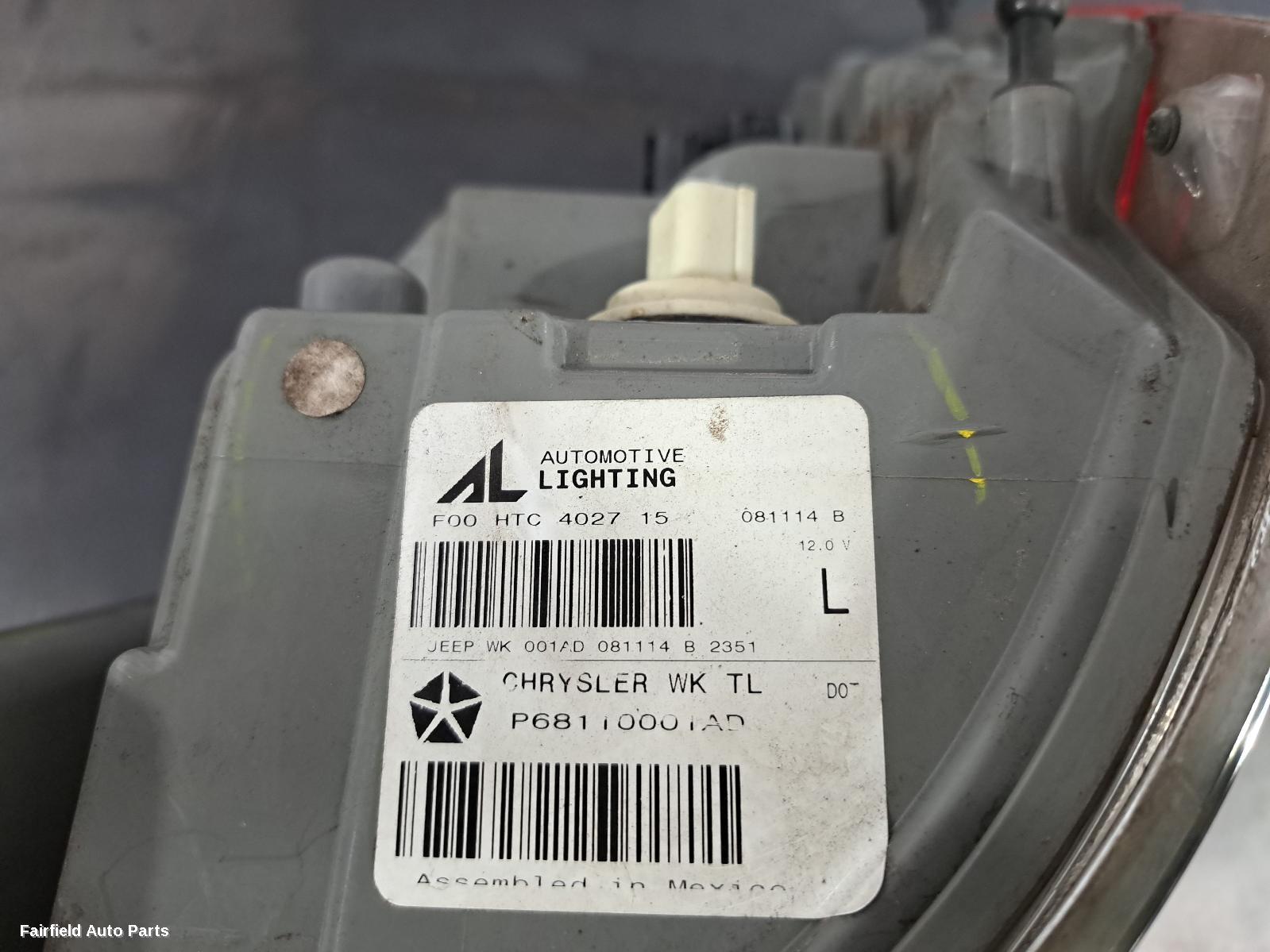 2014 Jeep Grandcherokee Left Taillight