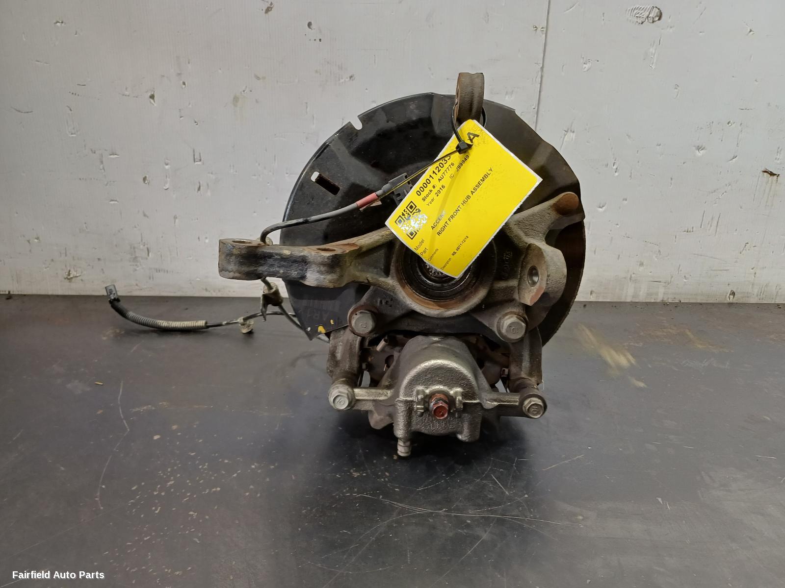 2011-2019 Hyundai Accent Right Front Hub Assembly