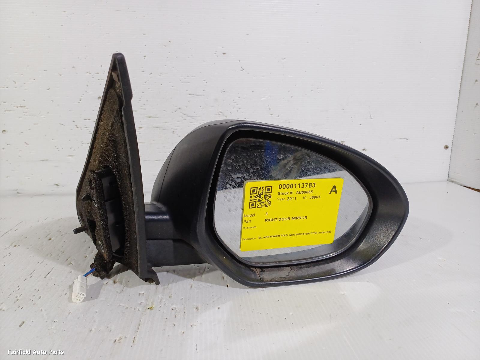 2009-2013 Mazda 3 Right Door Mirror