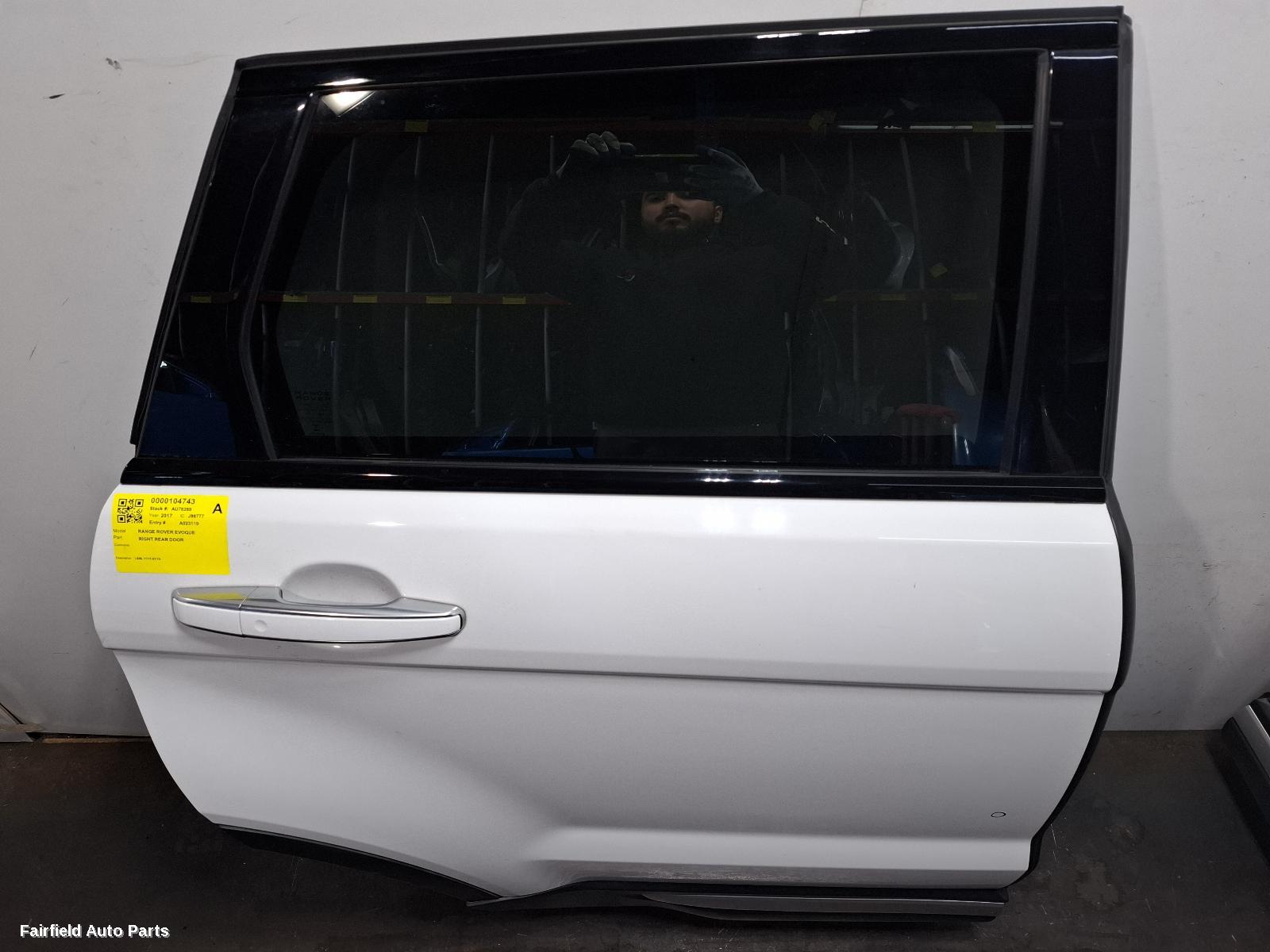 2017 Land Rover Rangerover Evoque Right Rear Door Sliding