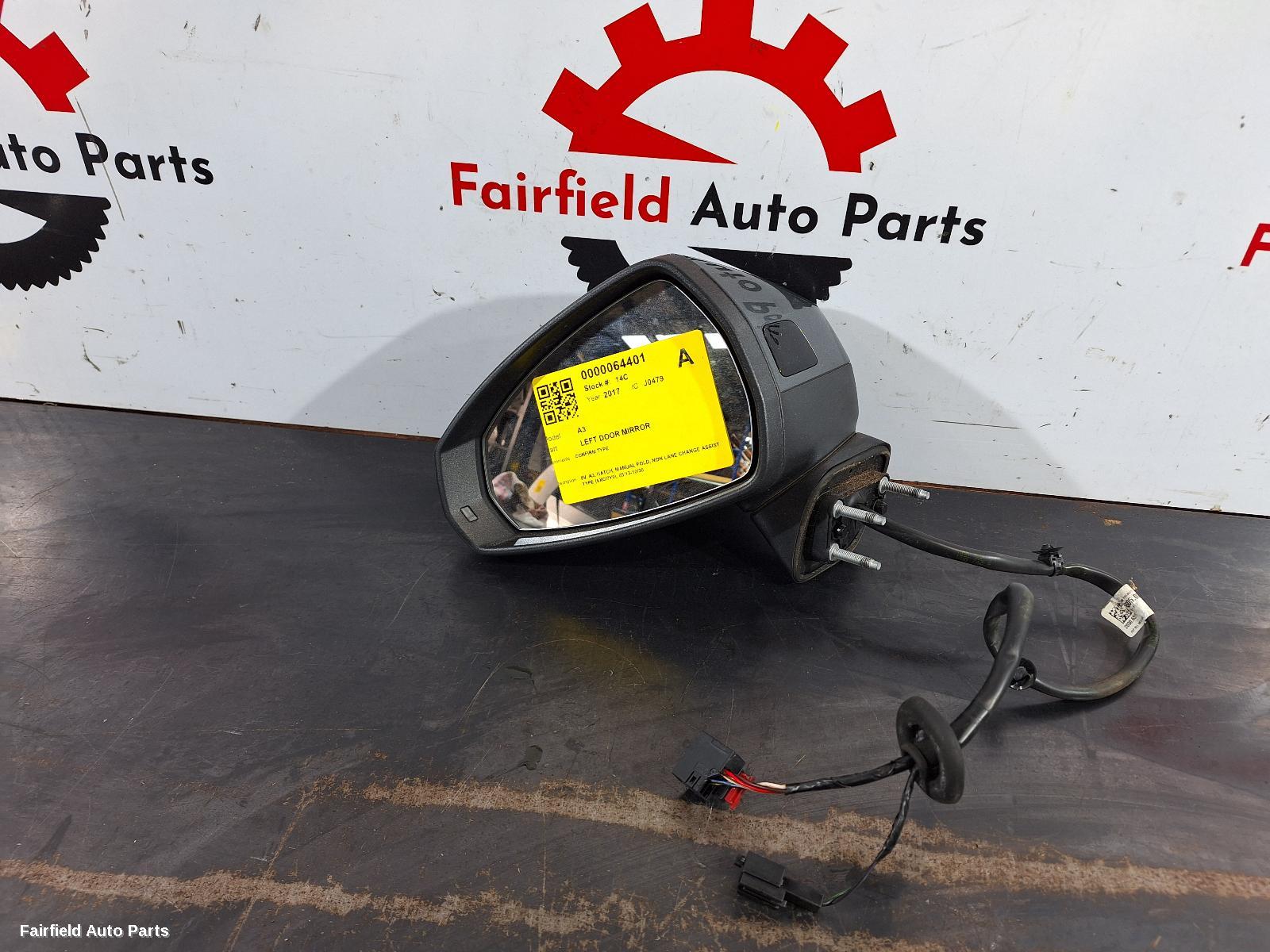 2013-2020 Audi A3 Left Door Mirror