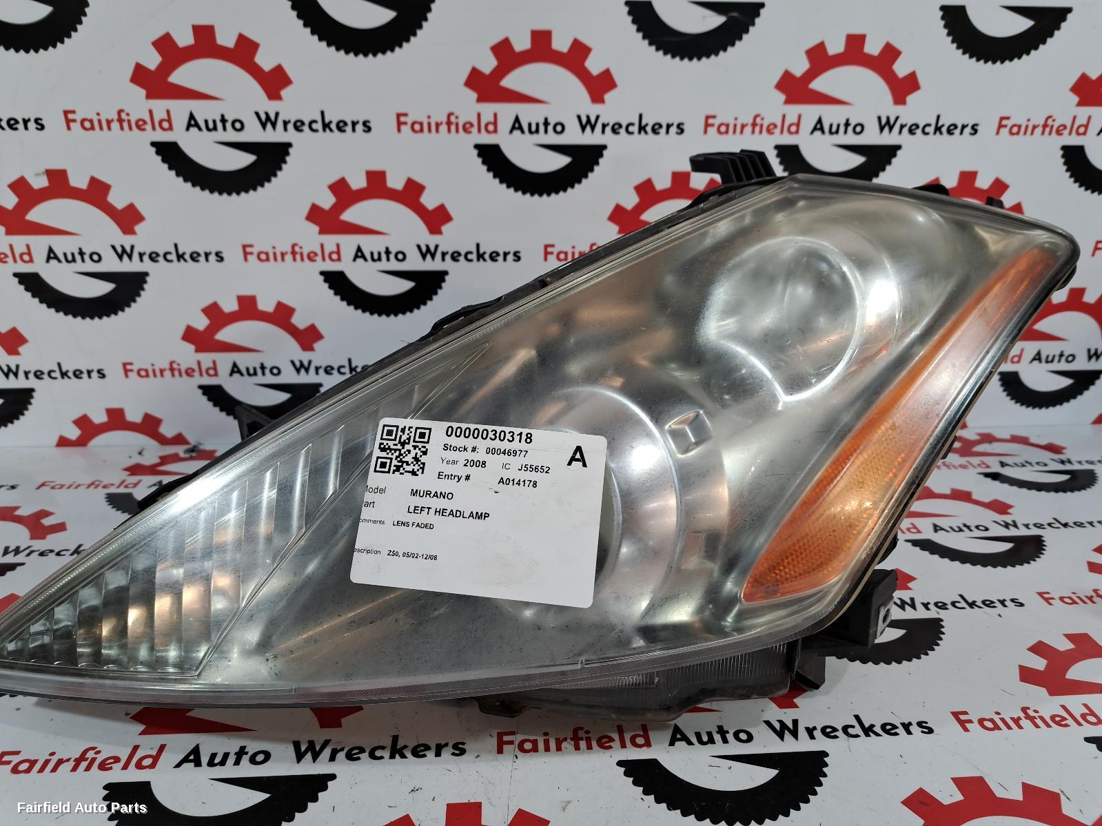 2008 Nissan Murano Left Headlamp