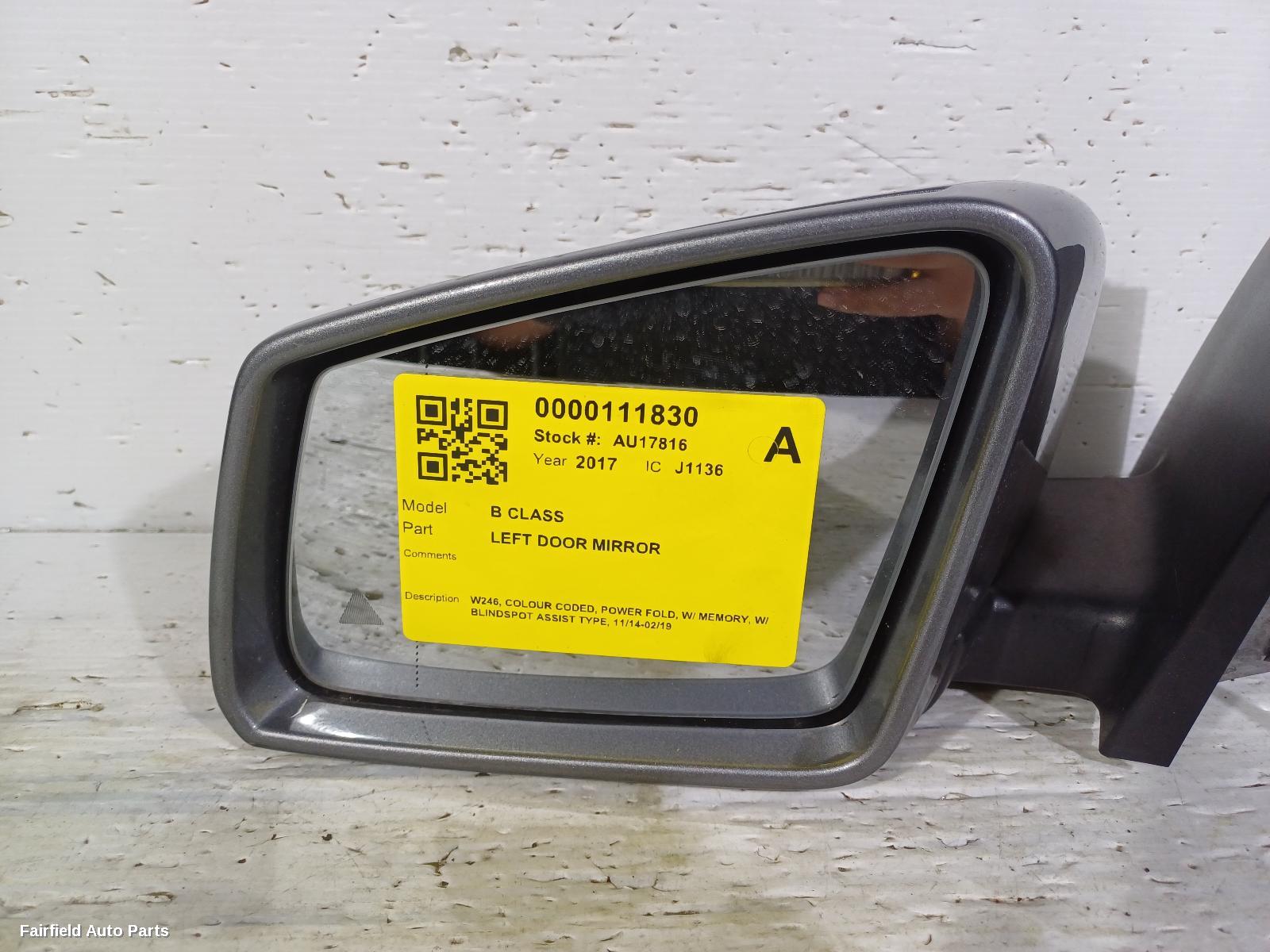 2014-2019 Mercedes B Class Left Door Mirror