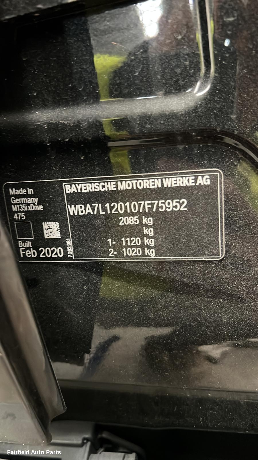 2019-2024 Bmw 1 Series Left Front Door