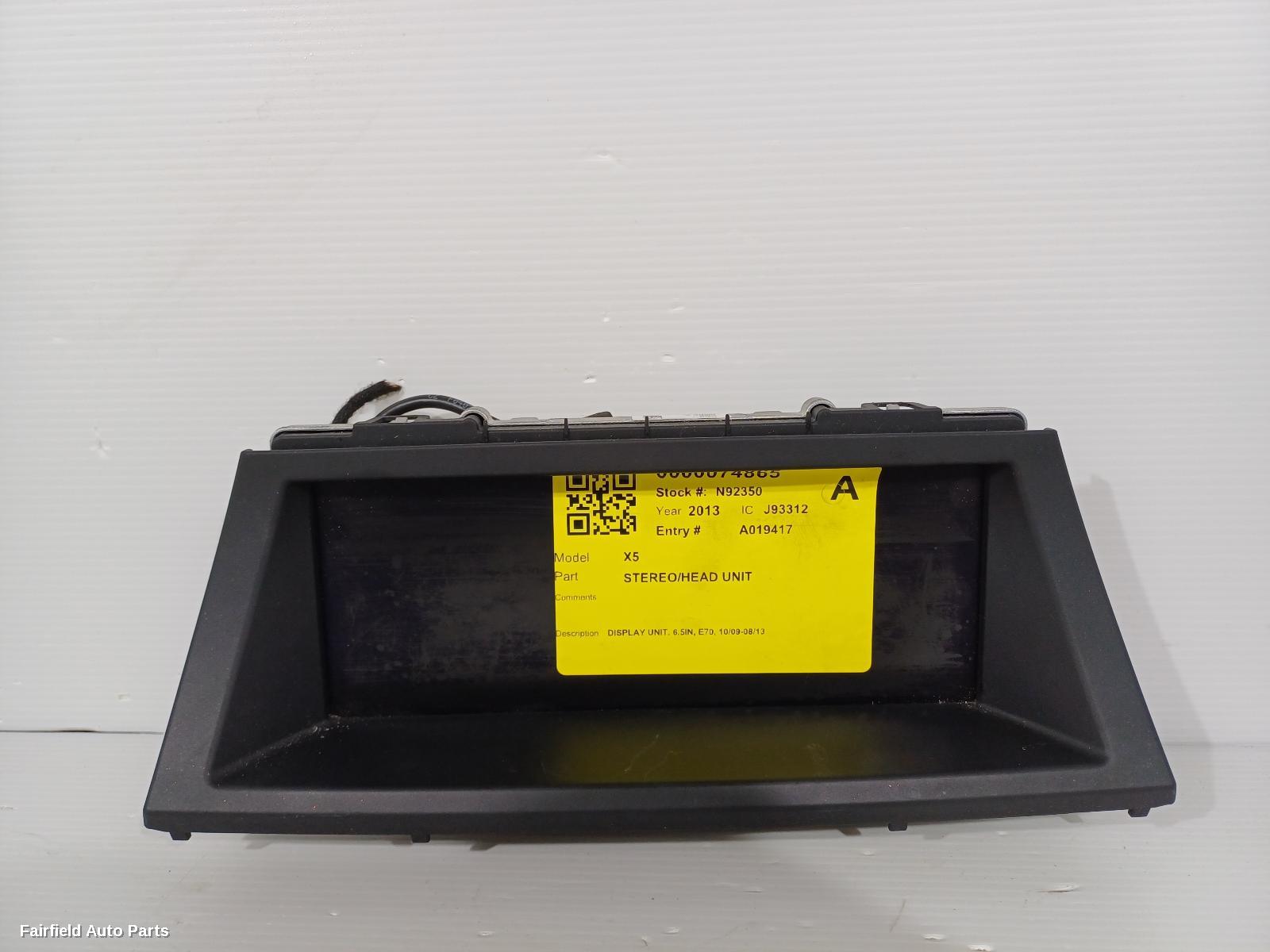 2009-2013 Bmw X5 Radio Cd Dvd Sat Tv