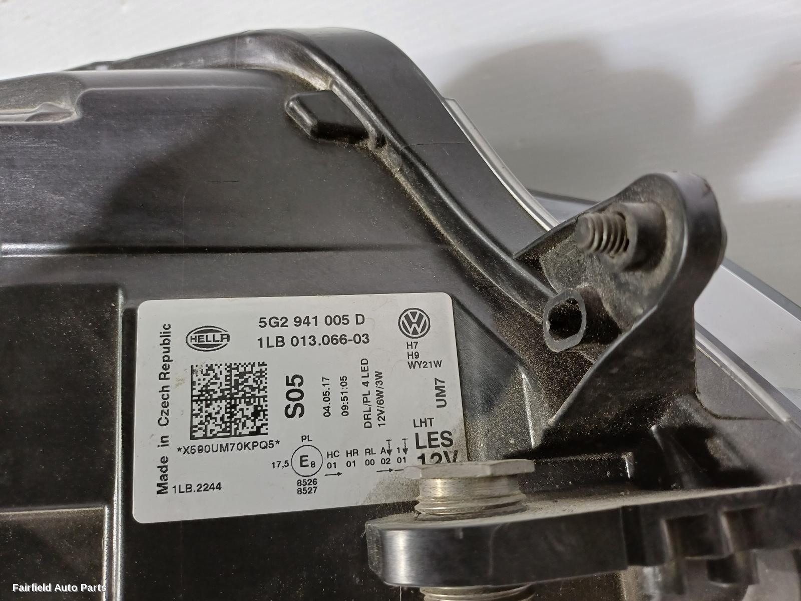 2012-2017 Volkswagen Golf Left Headlamp