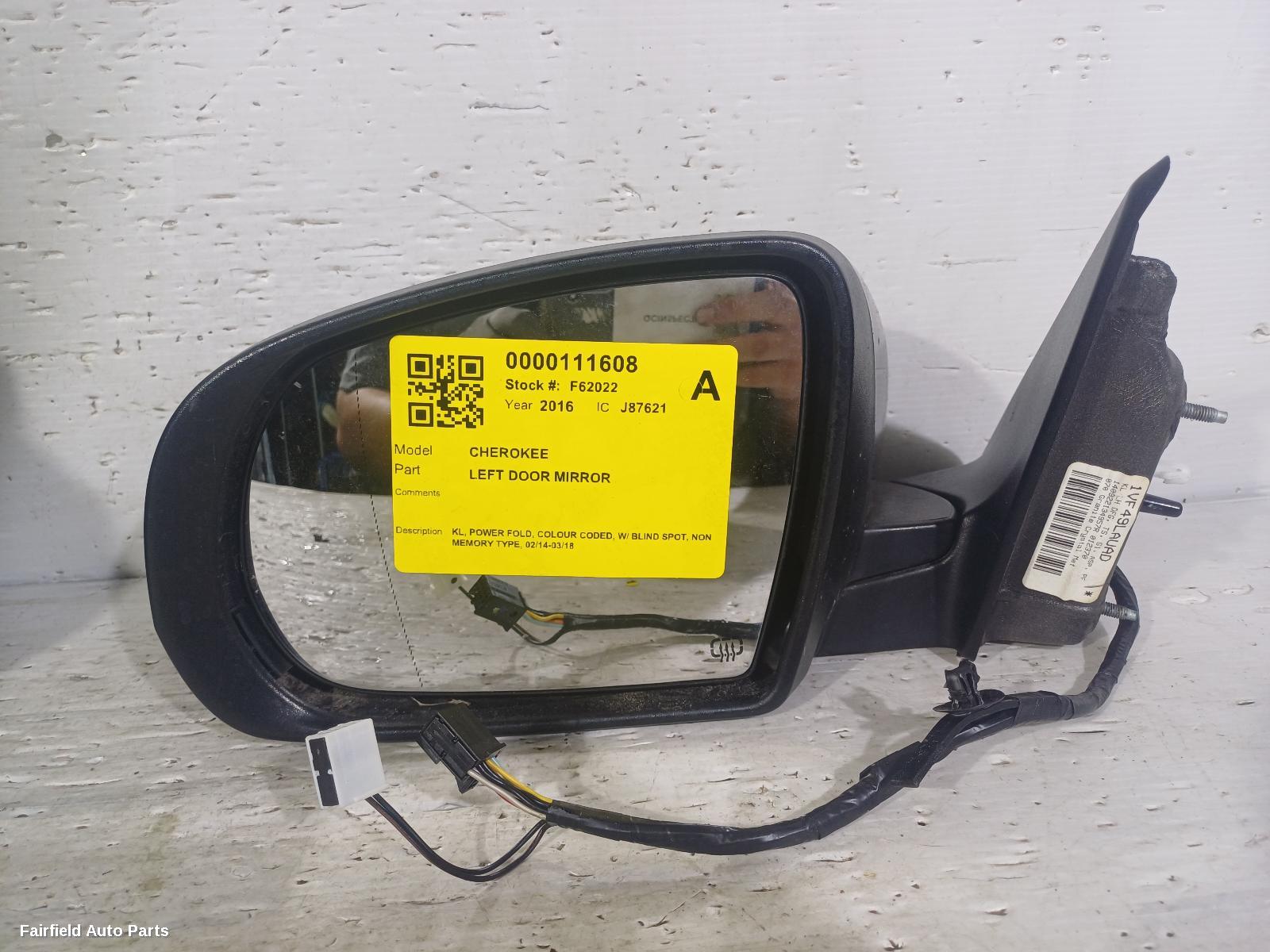 2014-2018 Jeep Cherokee Left Door Mirror