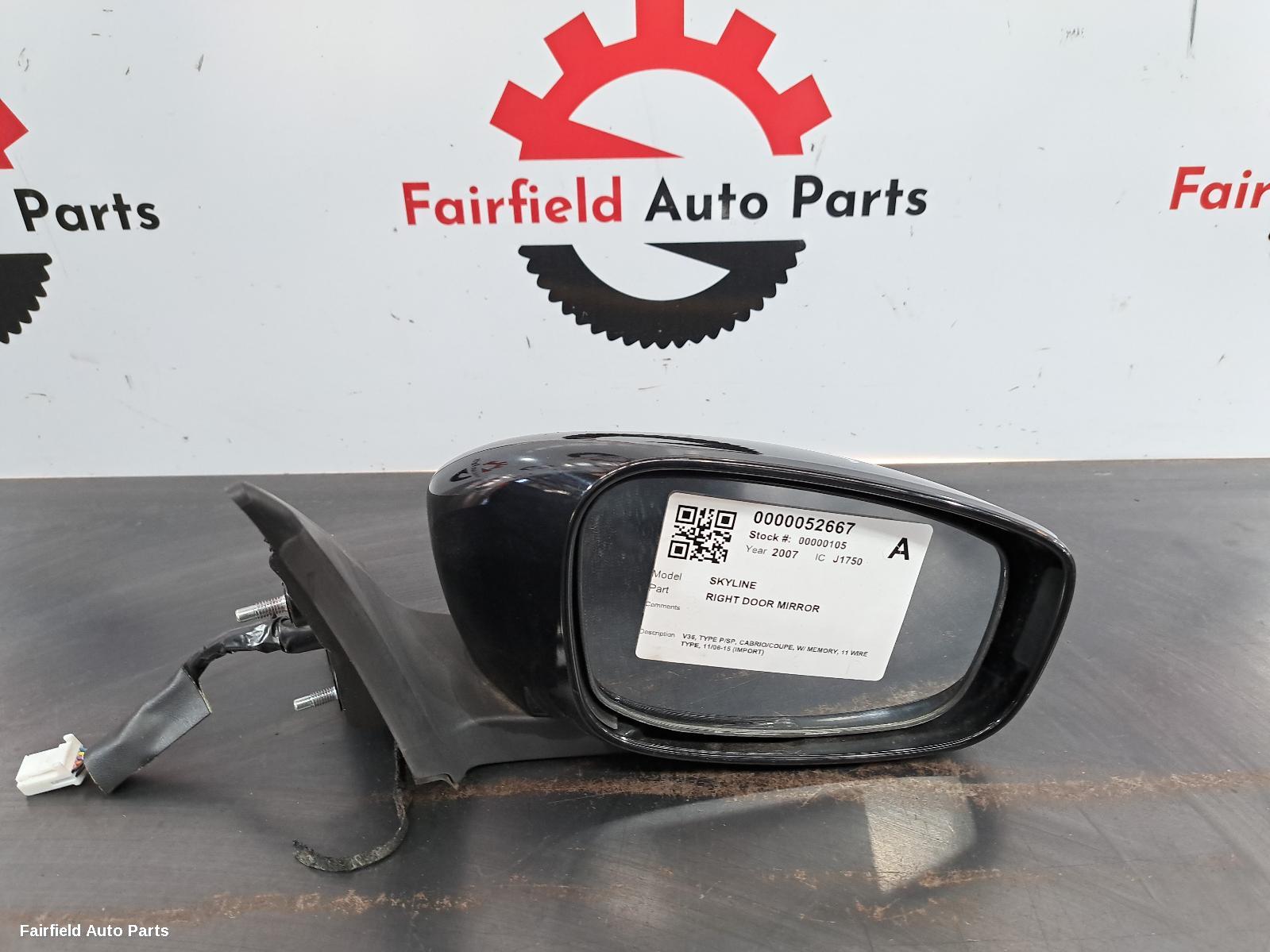 2006-2015 Nissan Skyline Right Door Mirror