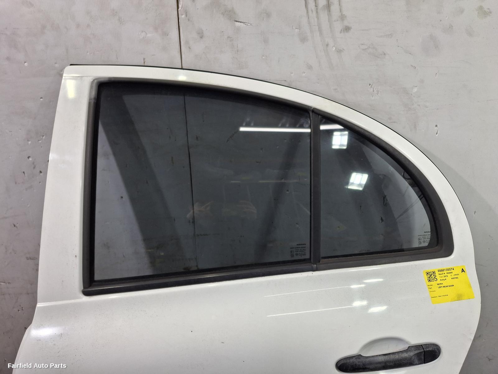 2010-2016 Nissan Micra Left Rear Door Sliding