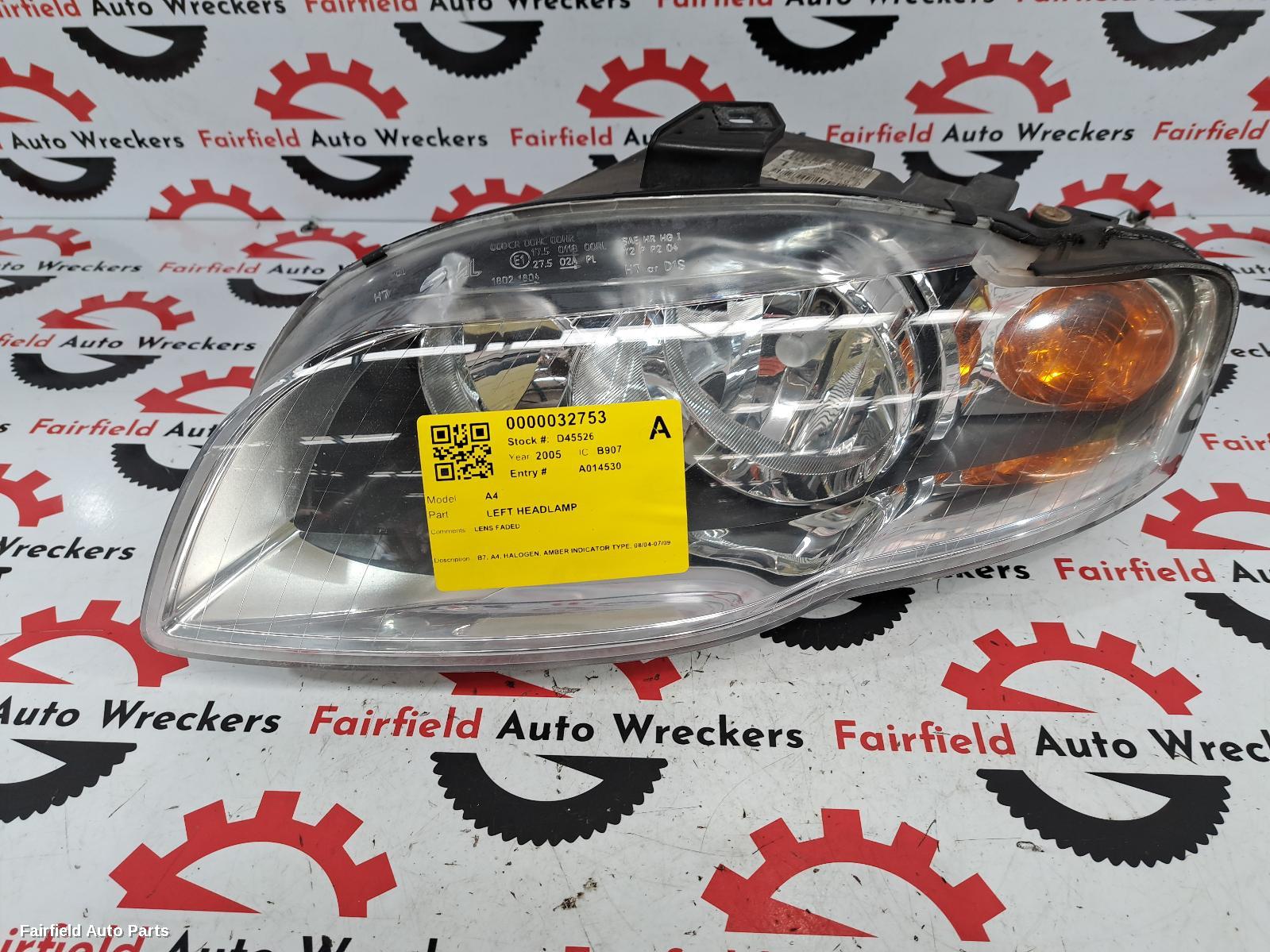 2005 Audi A4 Left Headlamp