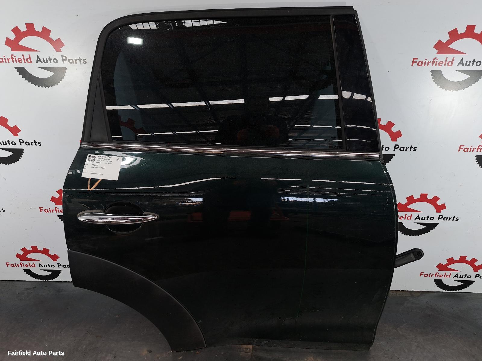 2011 Mini Cooper Right Rear Door Sliding