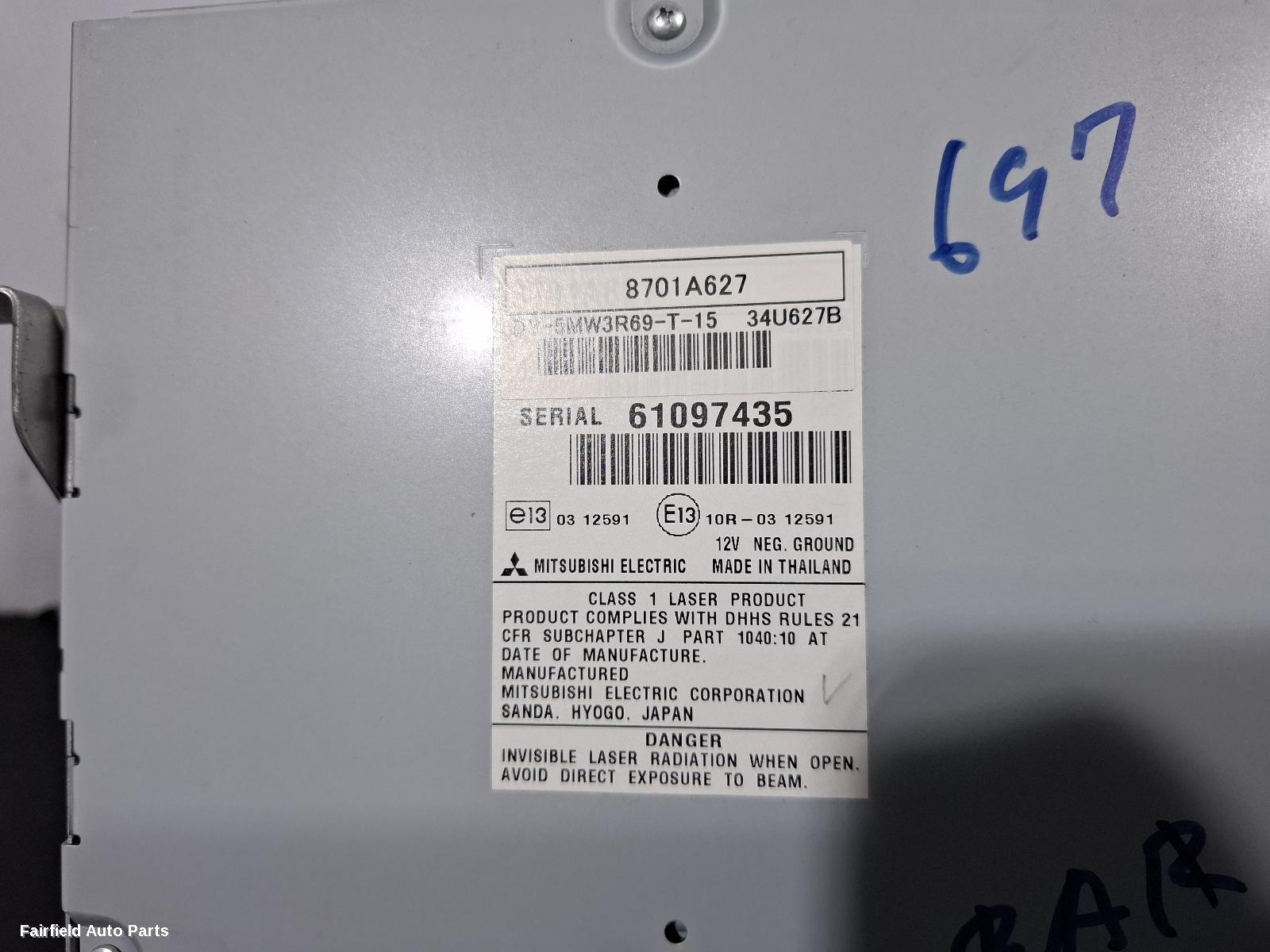 2012-2016 Mitsubishi Asx Radio Cd Dvd Sat Tv