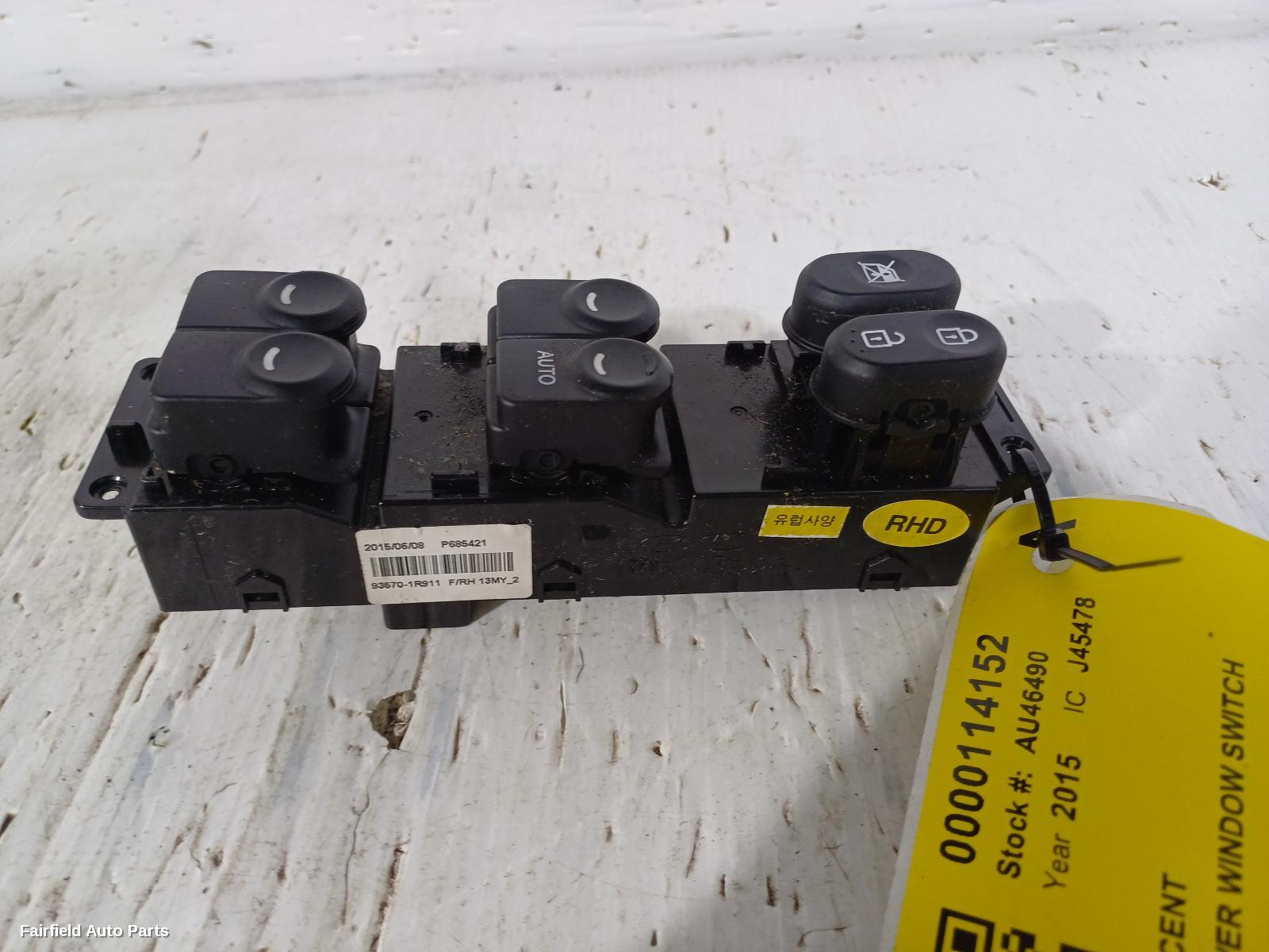 2013-2019 Hyundai Accent Pwr Dr Wind Switch