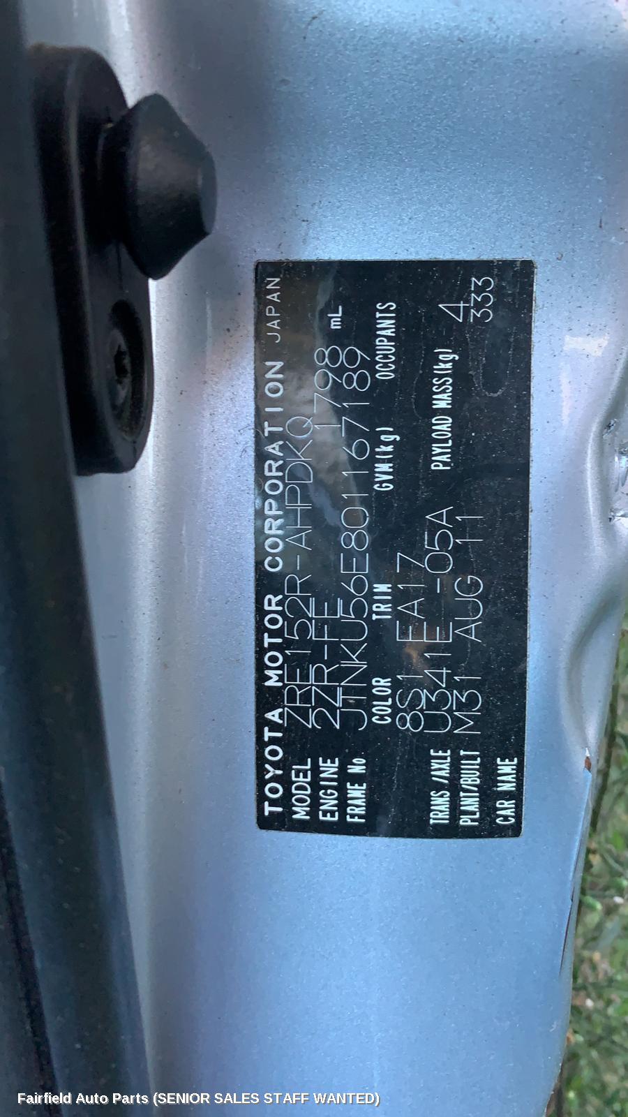 2011 Toyota Corolla A C Compressor