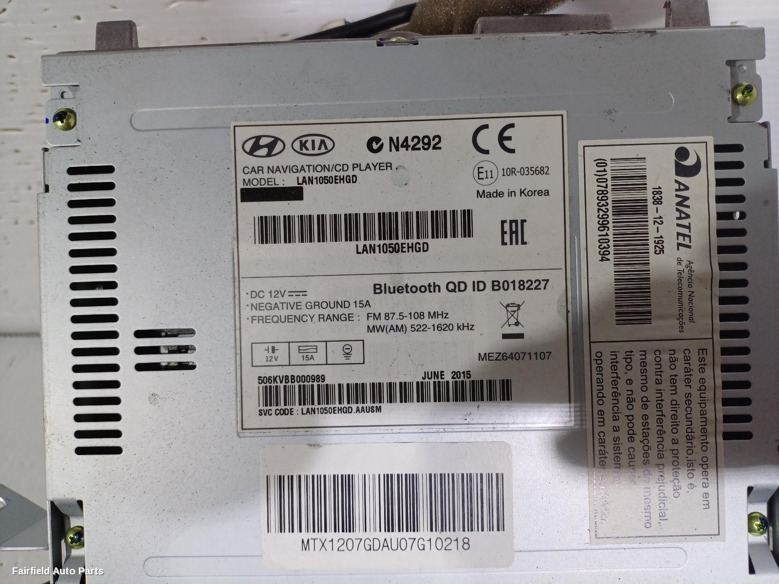 2012-2017 Hyundai I30 Radio Cd Dvd Sat Tv