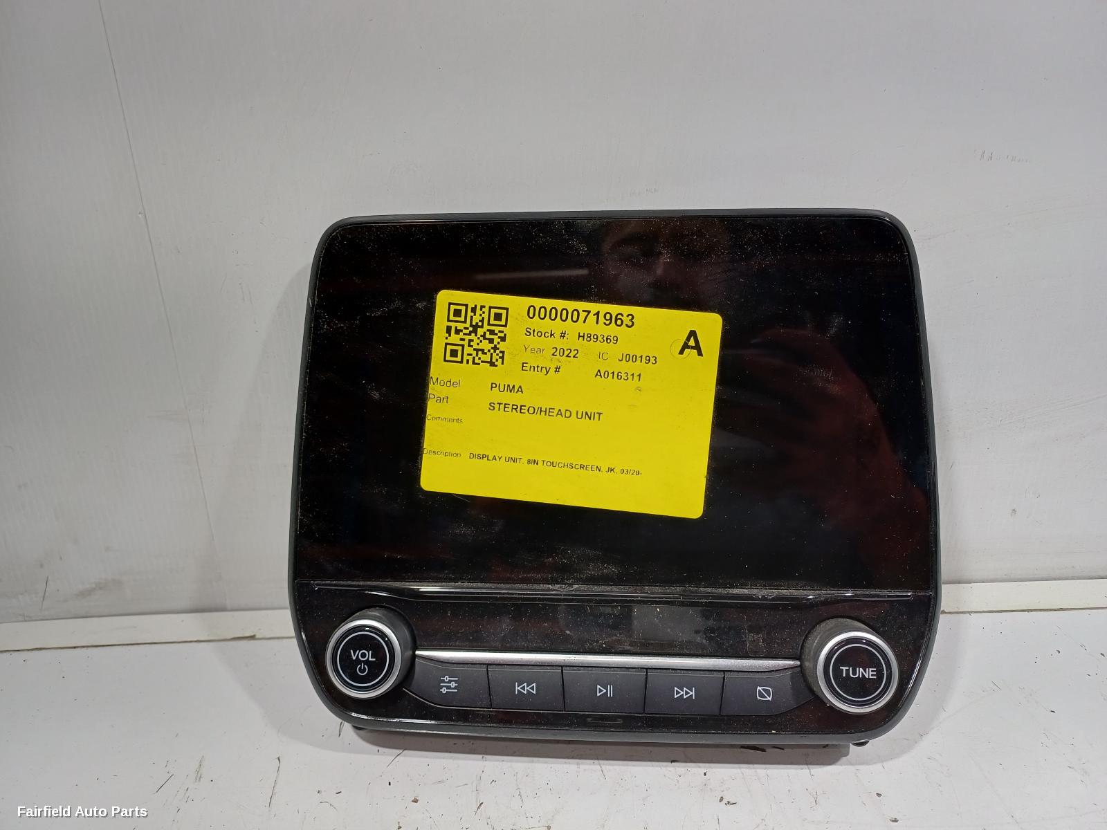 2020-2023 Ford Puma Radio Cd Dvd Sat Tv