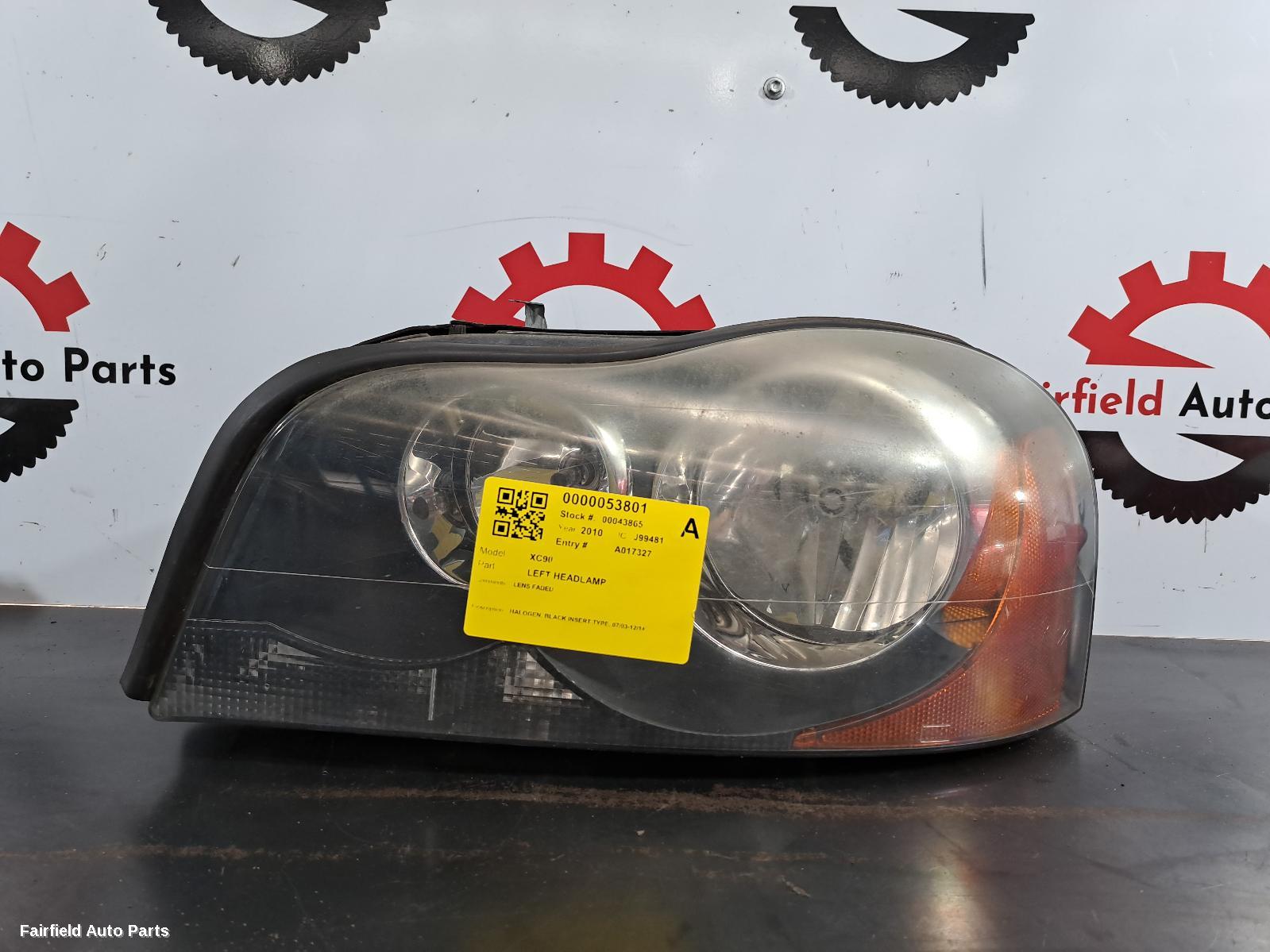 2010 Volvo Xc90 Left Headlamp